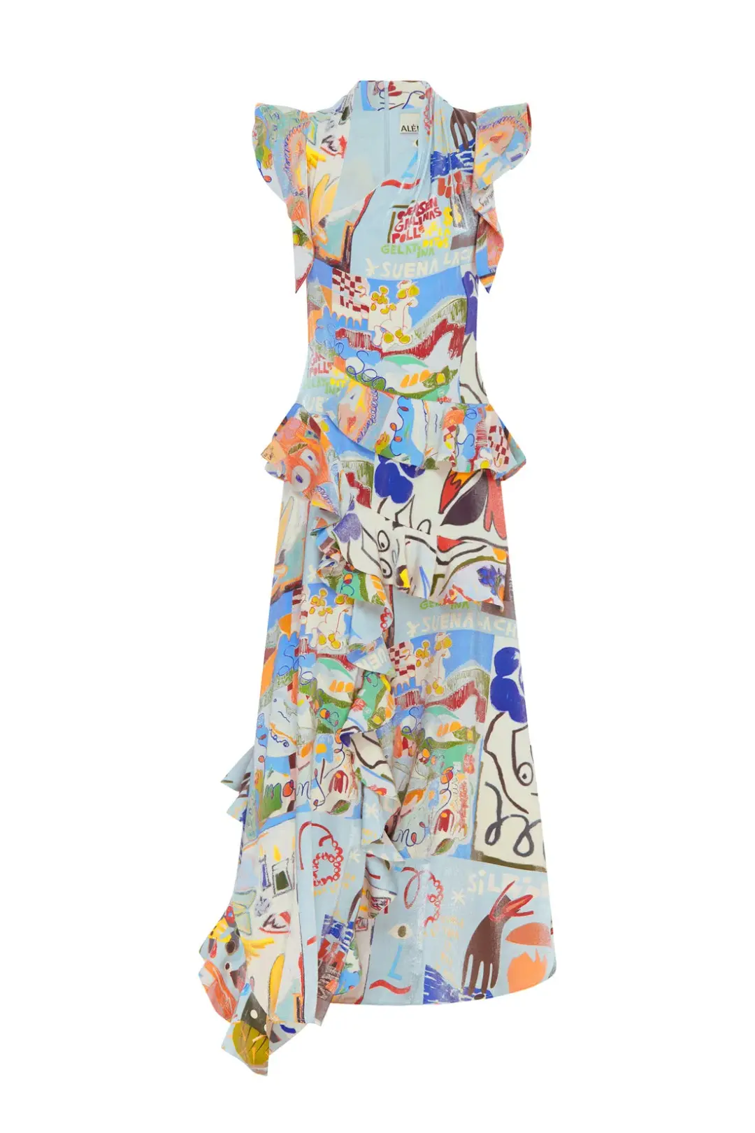 Alemais Aurelia Gown Multi Print Size 8 for rent on The Volte - main image