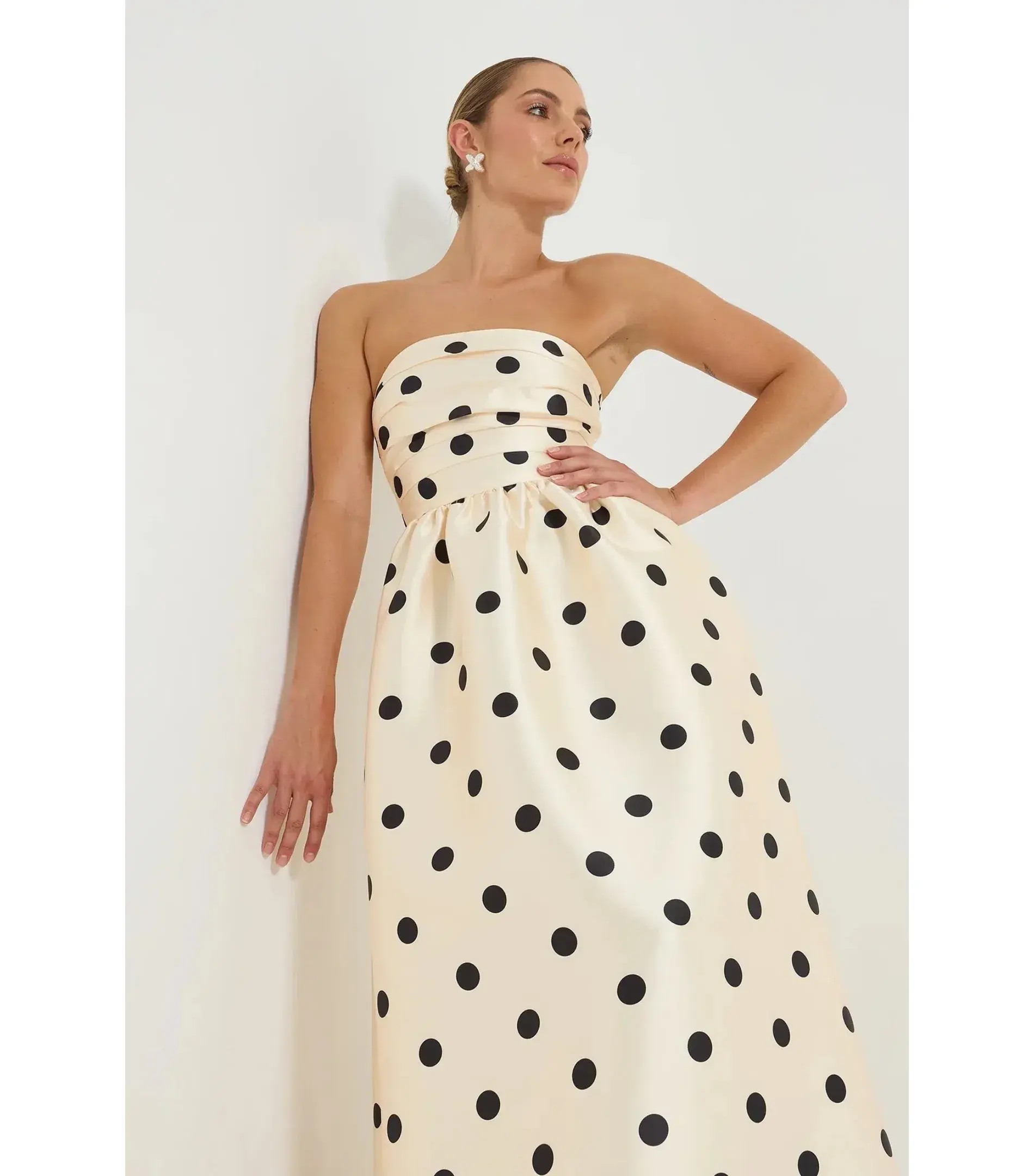 Pasduchas Dottie Strapless Midi Dress Polka Dots Size AU 10 - Image 2