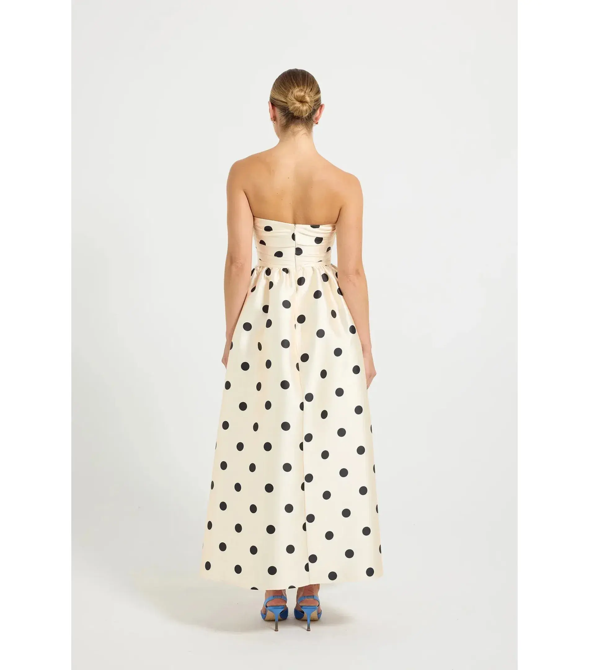 Pasduchas Dottie Strapless Midi Dress Polka Dots Size AU 12 - Image 3