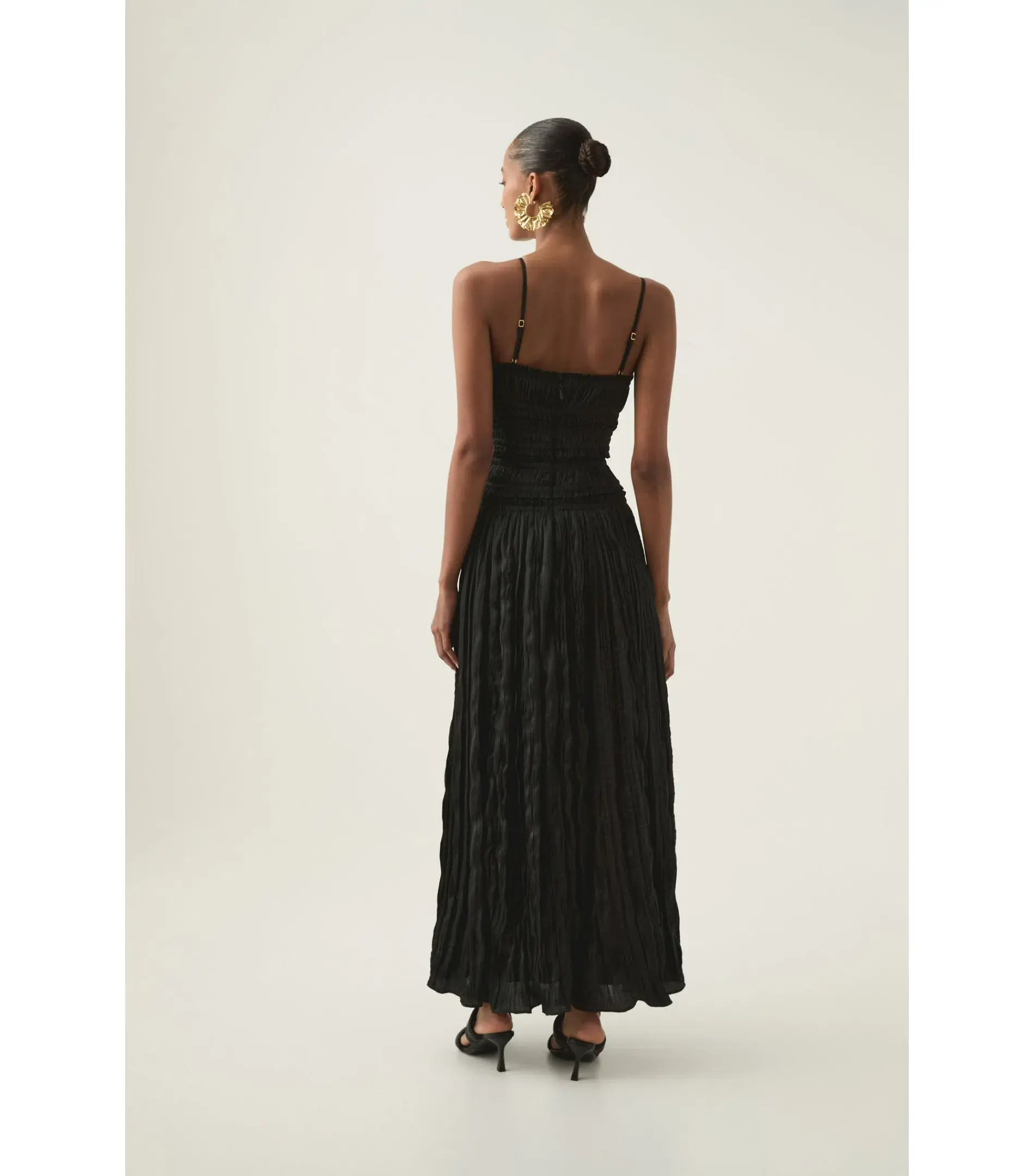 Aje Dewdrop Layered Satin Maxi Gown Black Size AU 10 - Image 3