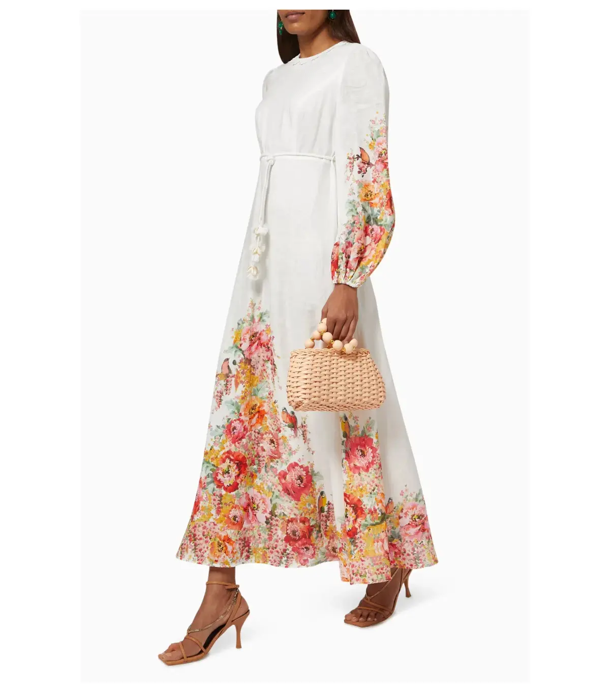 Zimmermann Mae Midi Dress White Floral Size 0 / AU 8 - Image 2