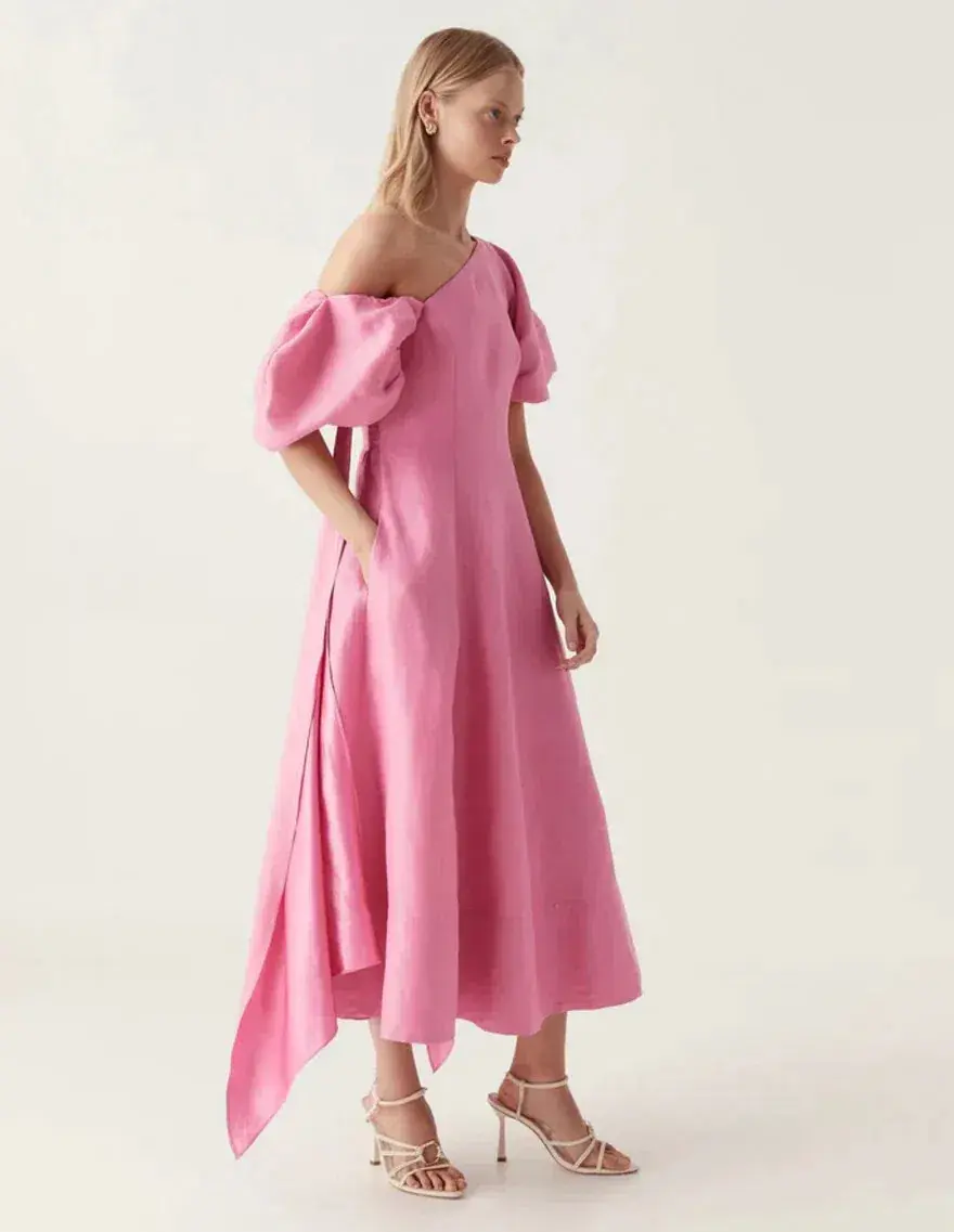 Aje Arista Tulip Sleeve Midi Dres Size 12 - Image 3