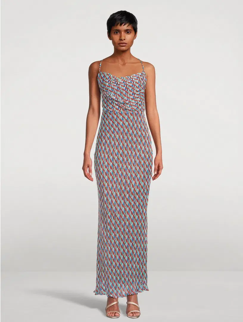 Maribel Lace Back Bias Maxi Dress Size 8 - Image 3