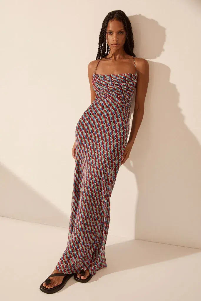 Maribel Lace Back Bias Maxi Dress Size 8 - Image 1