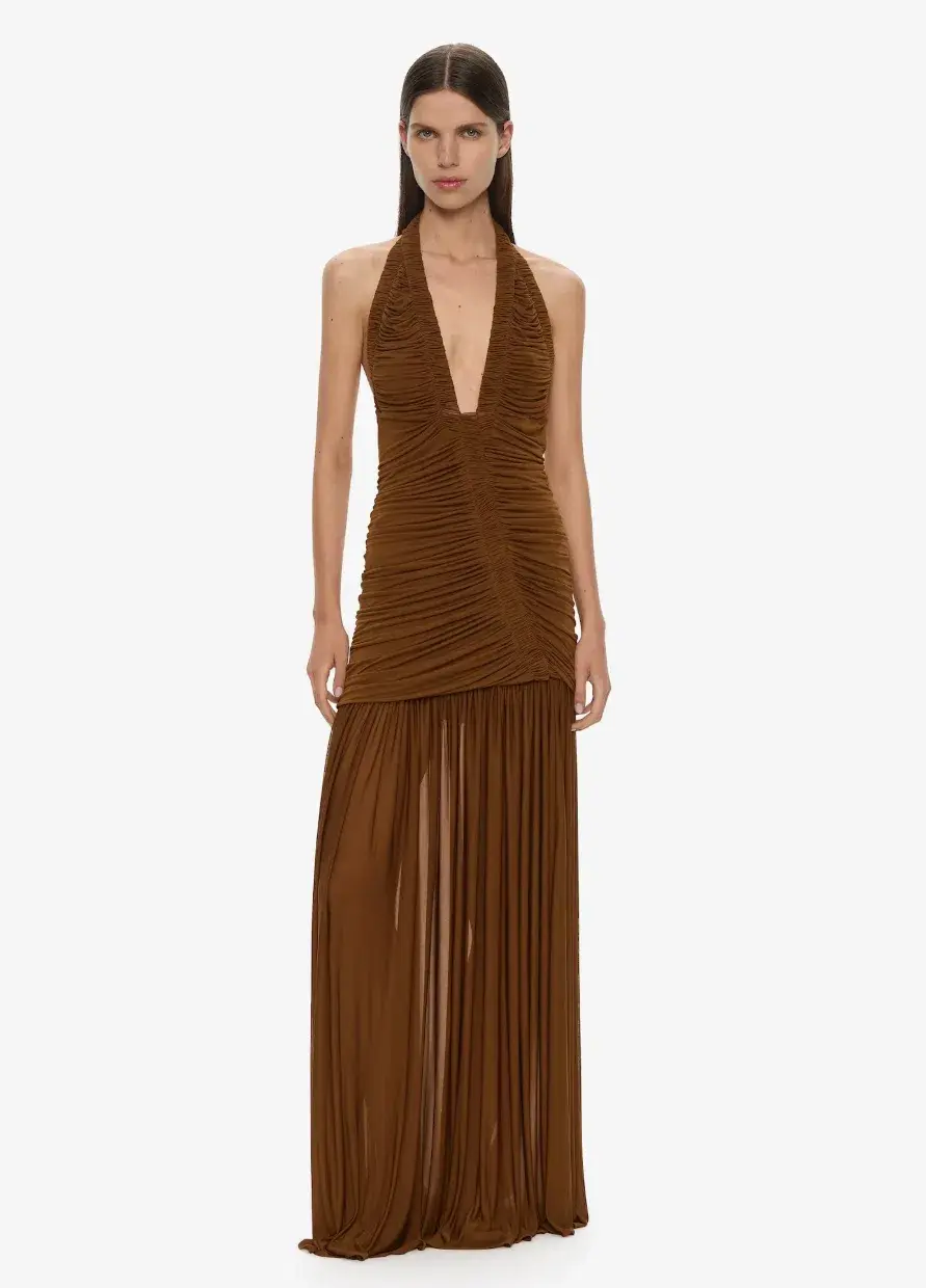 Christopher Esber Orion Gown Russet Size 10 for rent on The Volte - main image