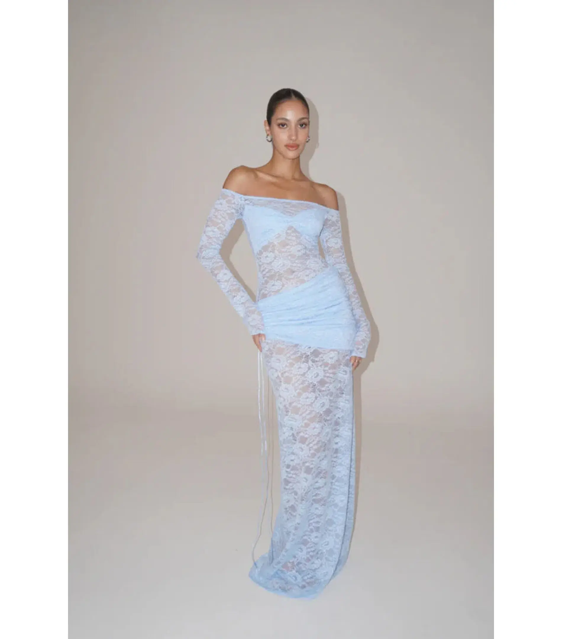 Deconduarte Christiana Maxi Dress Powder Blue Size AU 12 - Image 1