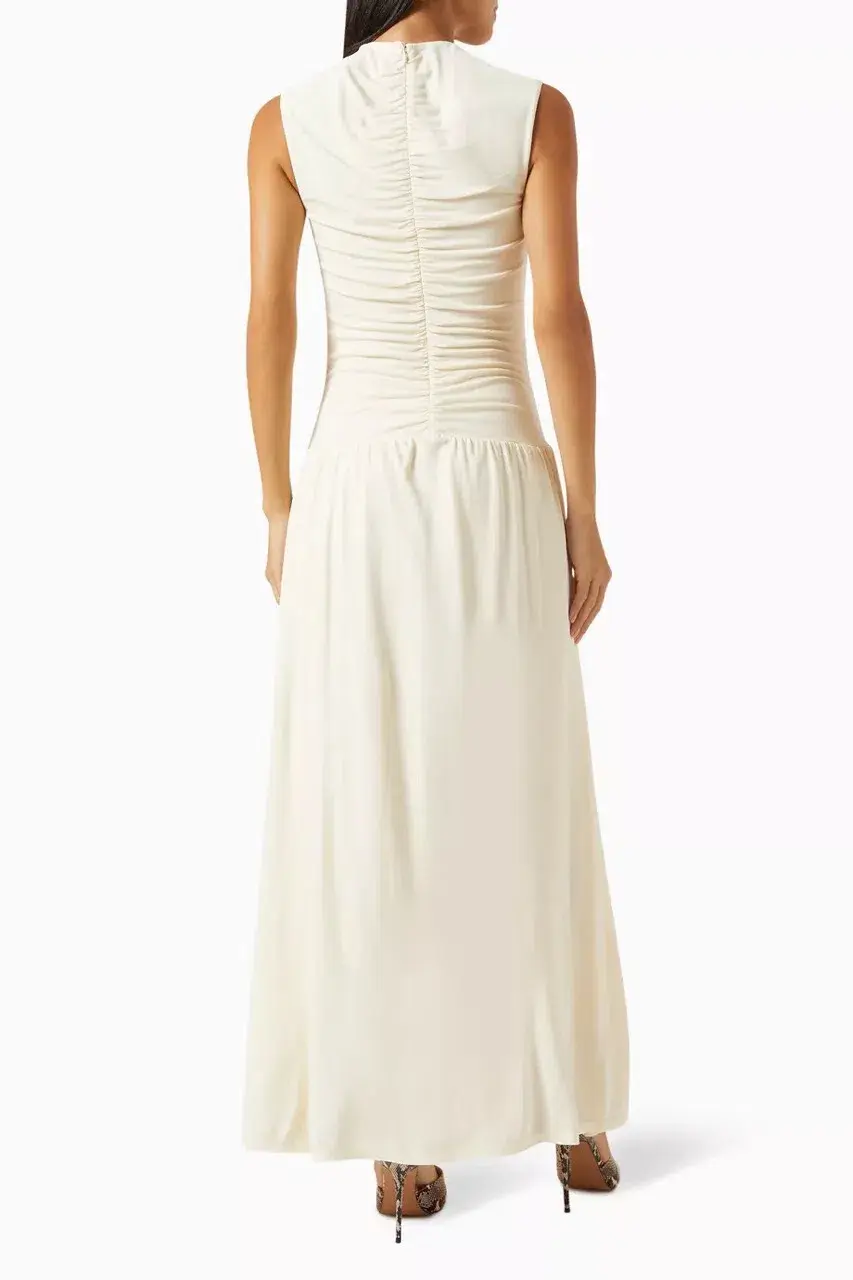 ANNA QUAN Fleur Maxi Dress Vanilla Cream 8  for rent on The Volte - main image