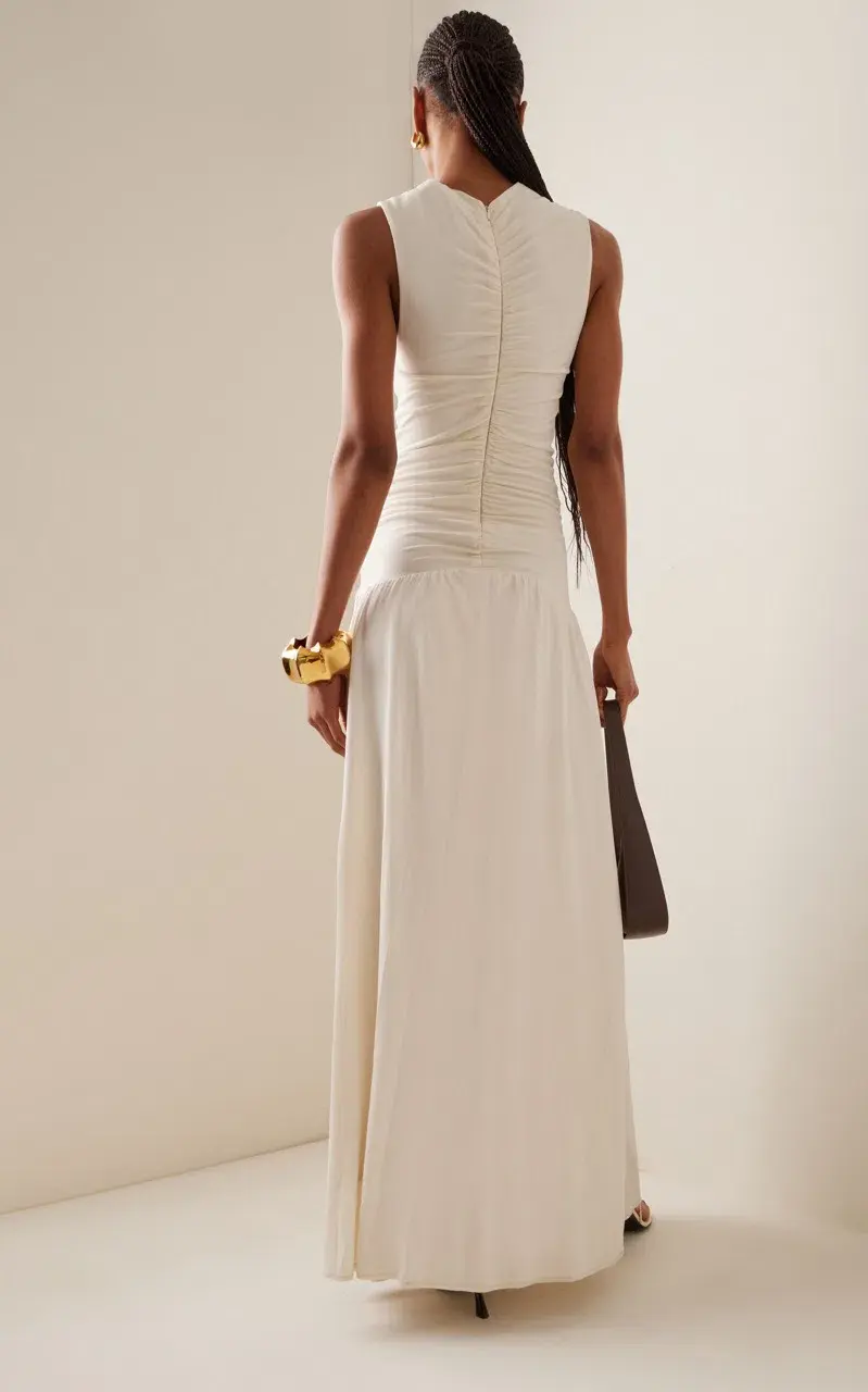 ANNA QUAN Fleur Maxi Dress Vanilla Cream 8  for rent on The Volte - main image