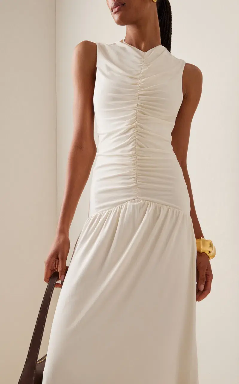 ANNA QUAN Fleur Maxi Dress Vanilla Cream 8  for rent on The Volte - main image