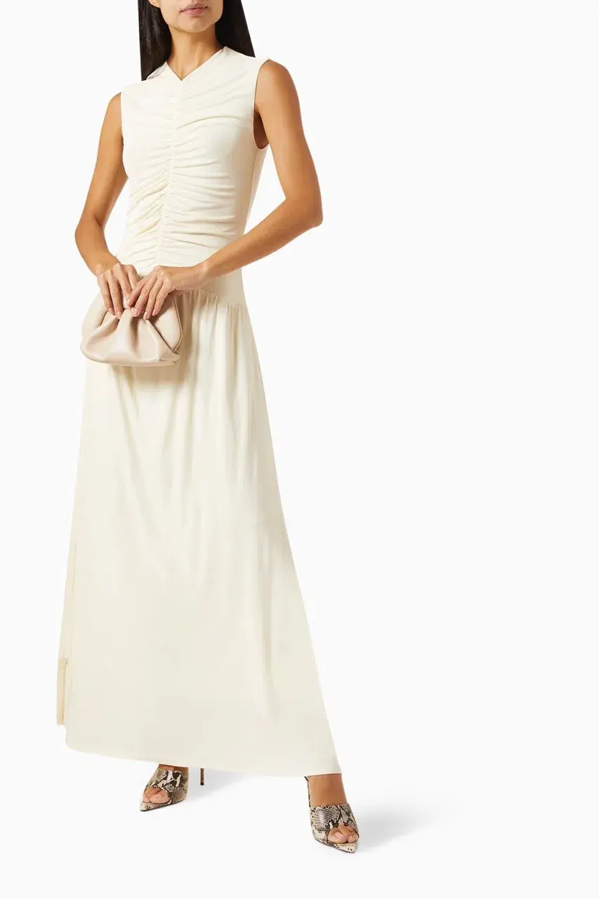 ANNA QUAN Fleur Maxi Dress Vanilla Cream 8  for rent on The Volte - main image