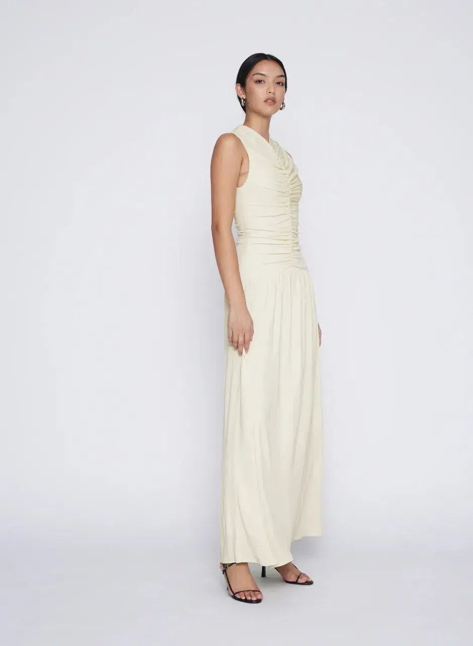 ANNA QUAN Fleur Maxi Dress Vanilla Cream 8  for rent on The Volte - main image