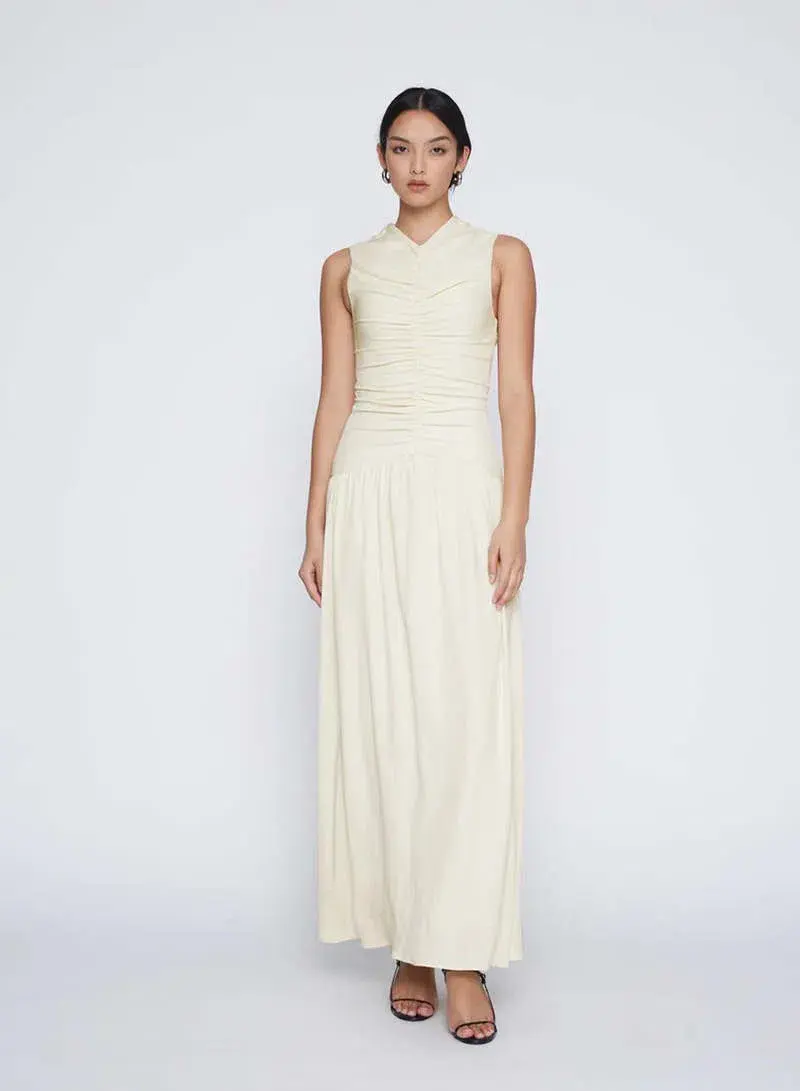 ANNA QUAN Fleur Maxi Dress Vanilla Cream 8  for rent on The Volte - main image