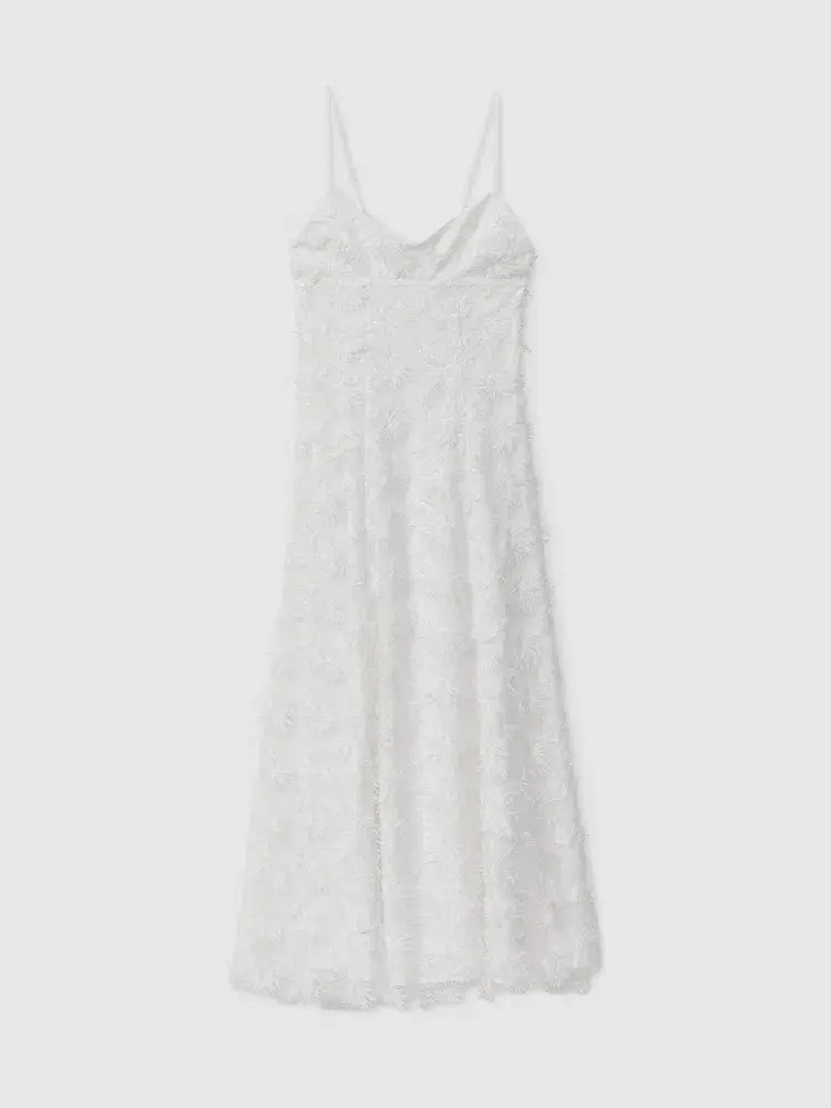 ANNA QUAN Stella Dress in Dandelion White 8  for rent on The Volte - main image