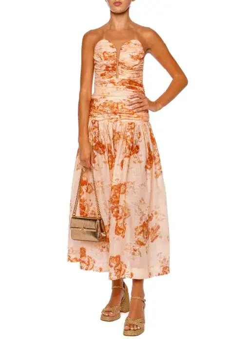 Zimmerman Cascadian Strapless Midi Dress - Size 10 - Image 1