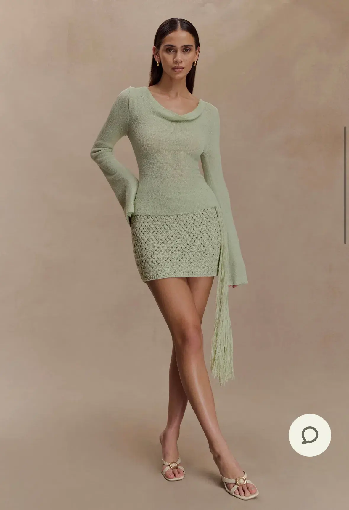 Meshki Green Crochet Elowen Top & Terrymae Skirt - Image 3