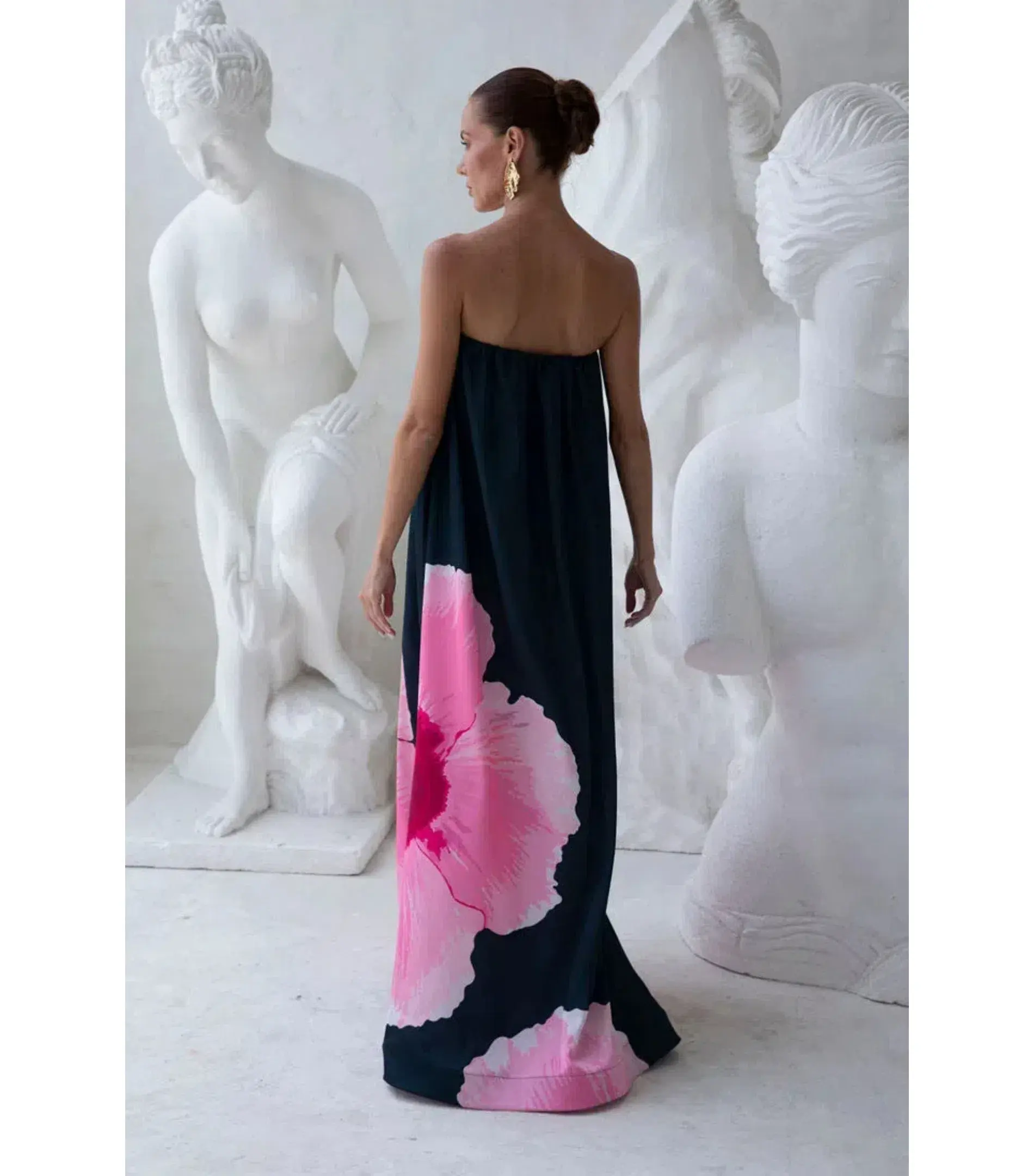 L'Idée Costiera Maxi Dress Hibiscus Midnight Size AU 8 - Image 3