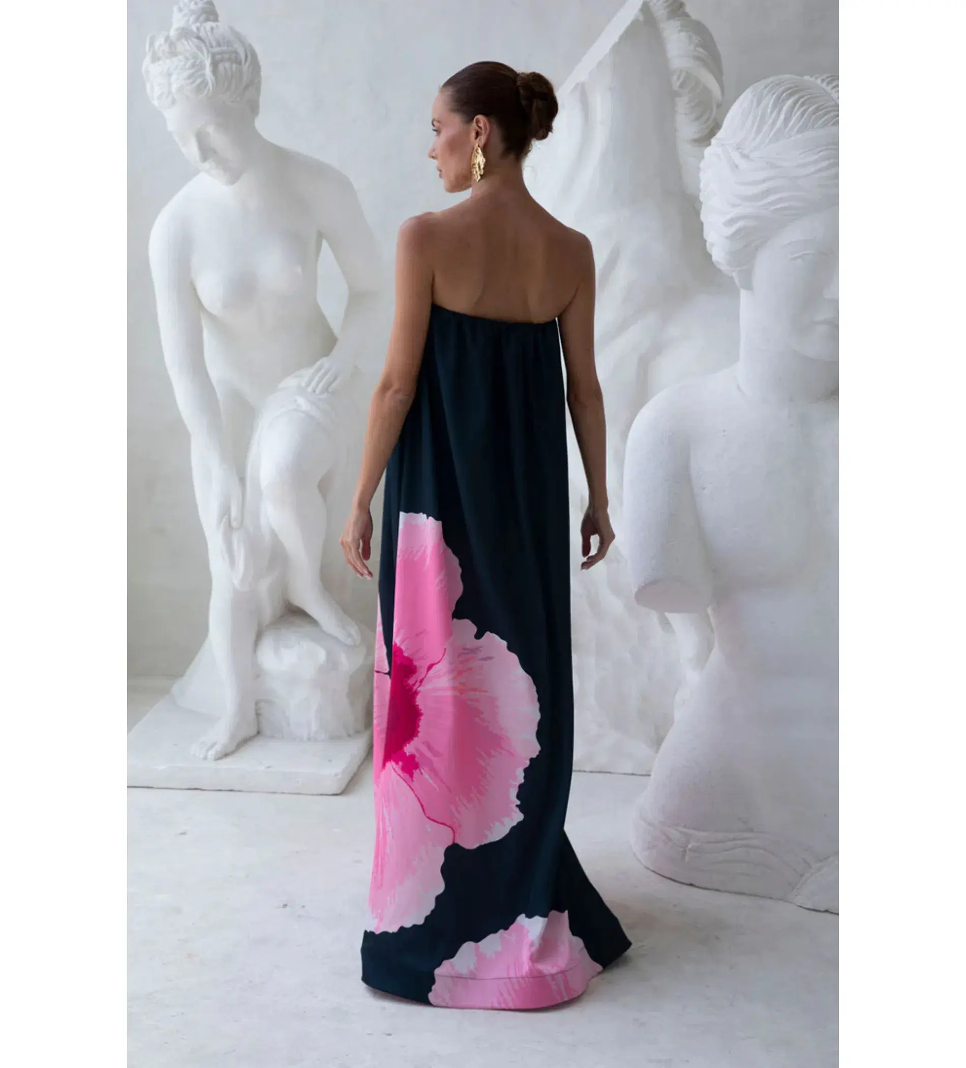 L'Idée Costiera Maxi Dress Hibiscus Midnight Size AU 12 - Image 3
