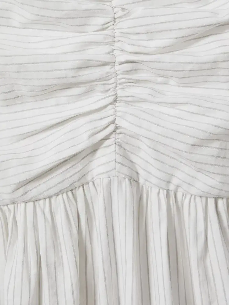 ANNA QUAN Arabella Maxi Dress Taupe Stripe 8 for rent on The Volte - main image