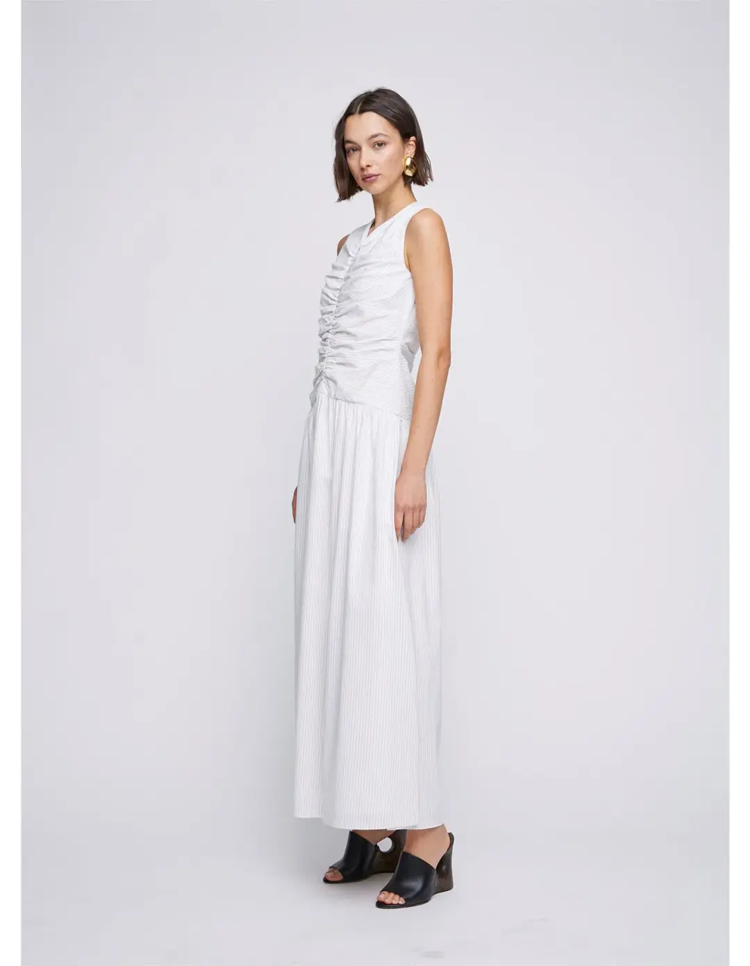 ANNA QUAN Arabella Maxi Dress Taupe Stripe 8 for rent on The Volte - main image