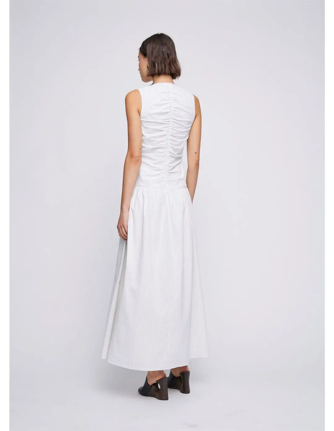 ANNA QUAN Arabella Maxi Dress Taupe Stripe 8 for rent on The Volte - main image