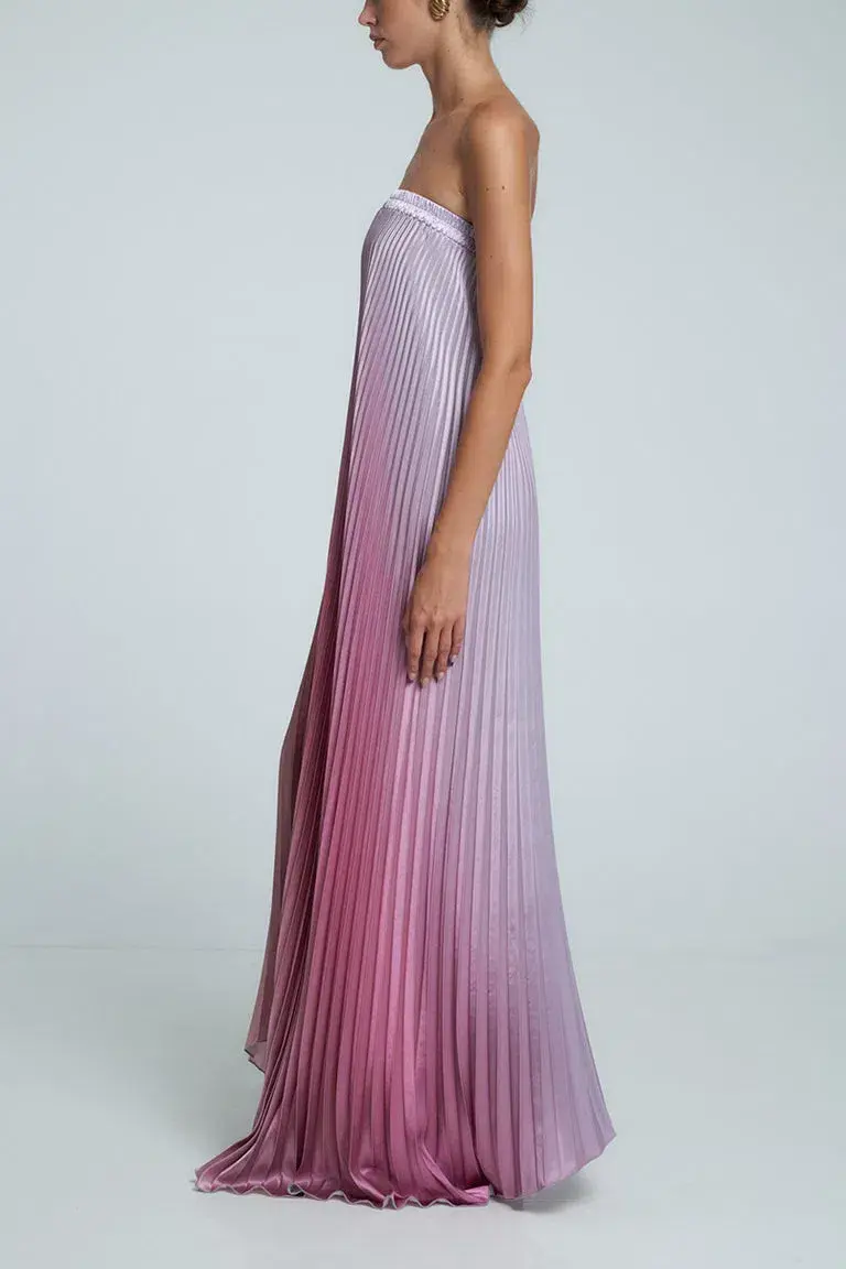 L'Idée Bisous Strapless Maxi Gown Mauve Ombre Size 10 - Image 2