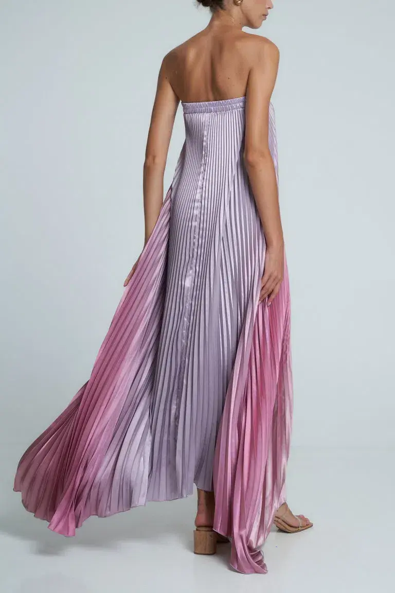 L'Idée Bisous Strapless Maxi Gown Mauve Ombre Size 10 - Image 3