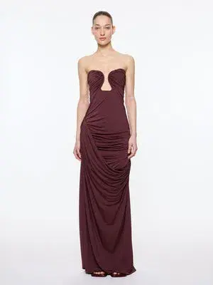 Paris Georgia Val Dress | Oxblood Size M for rent on The Volte - main image