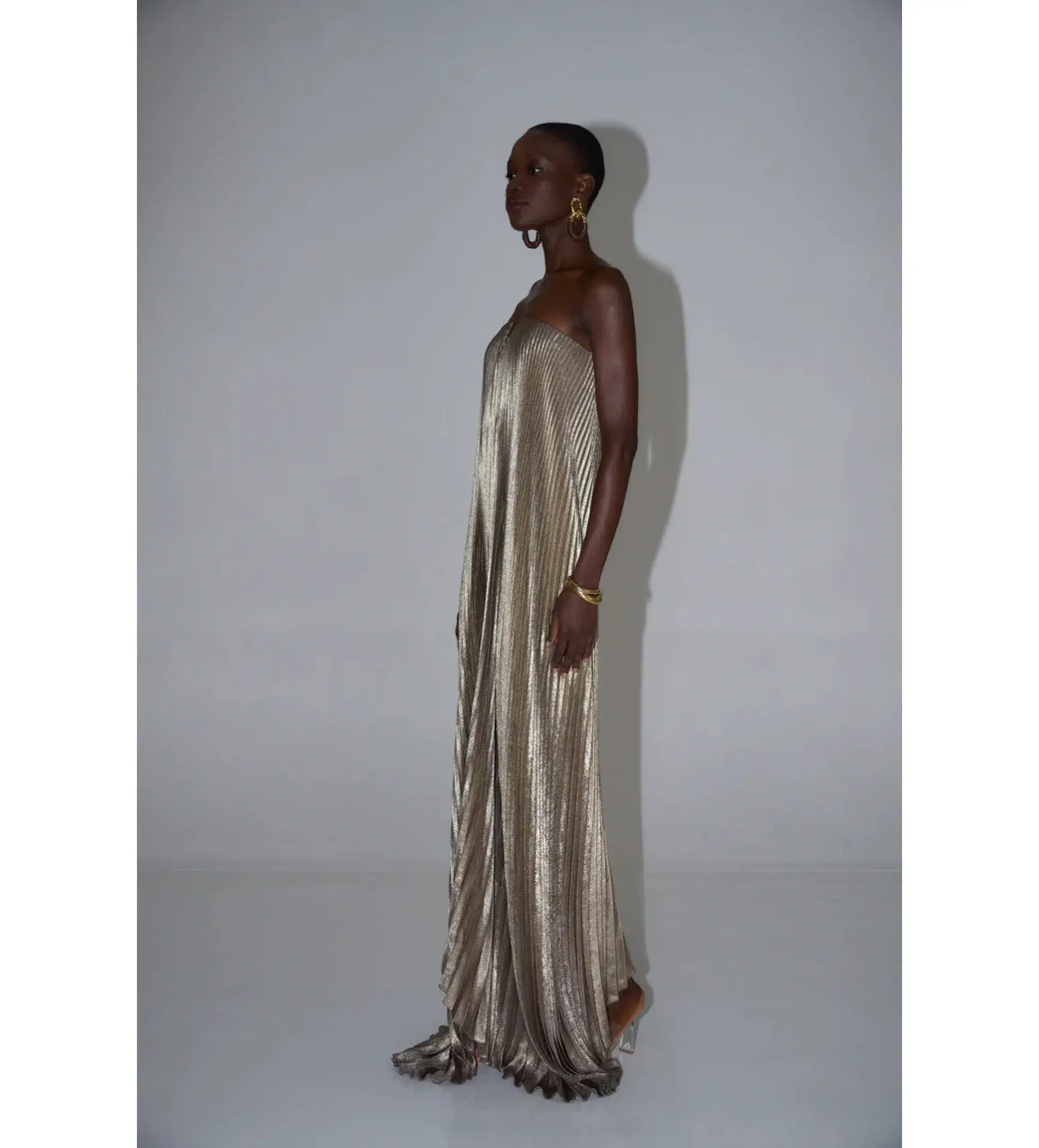 L'idee Black Tie Maxi Gown Gold Shimmer Size AU 10 - Image 2