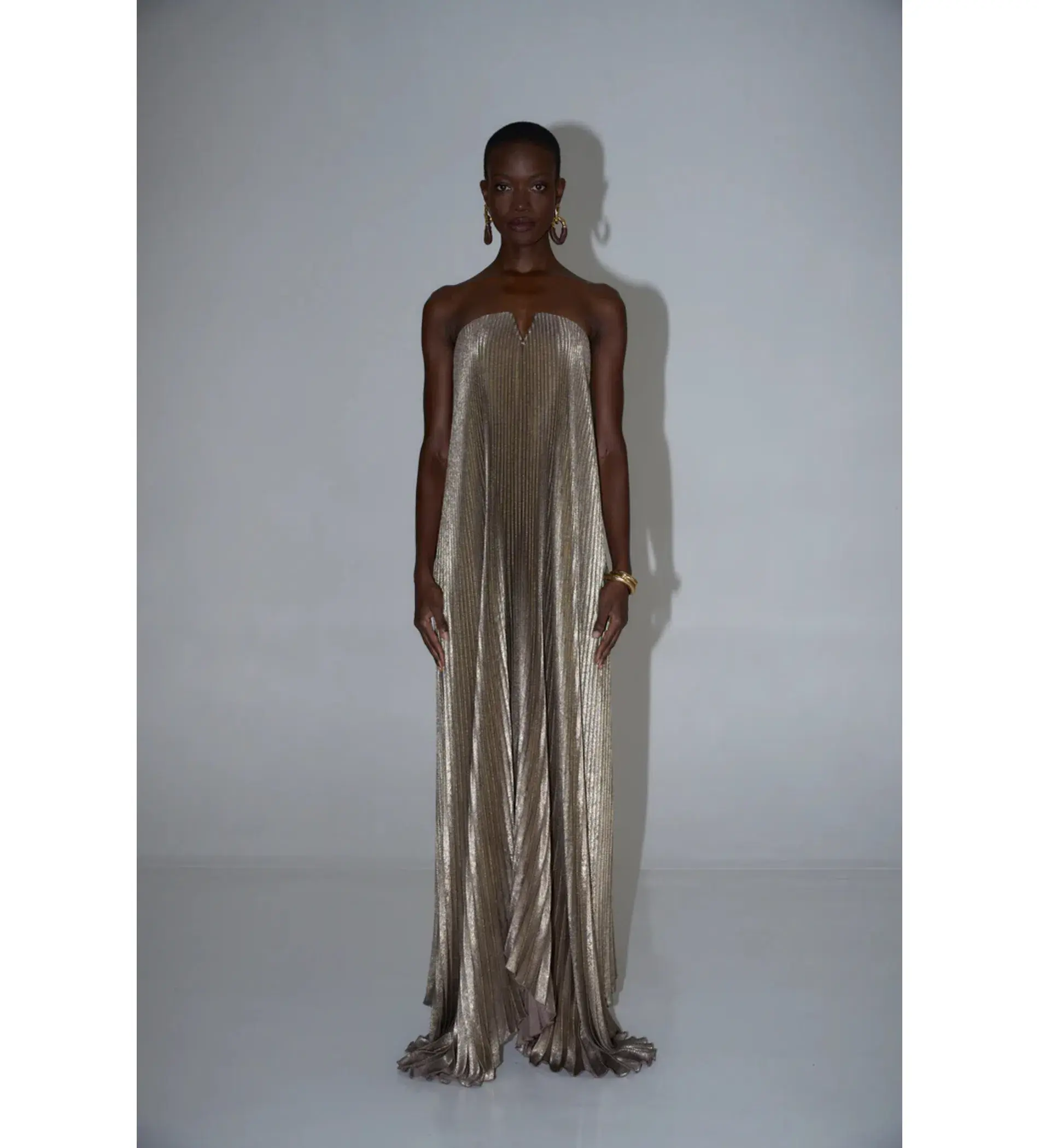 L'idee Black Tie Maxi Gown Gold Shimmer Size AU 10 - Image 1