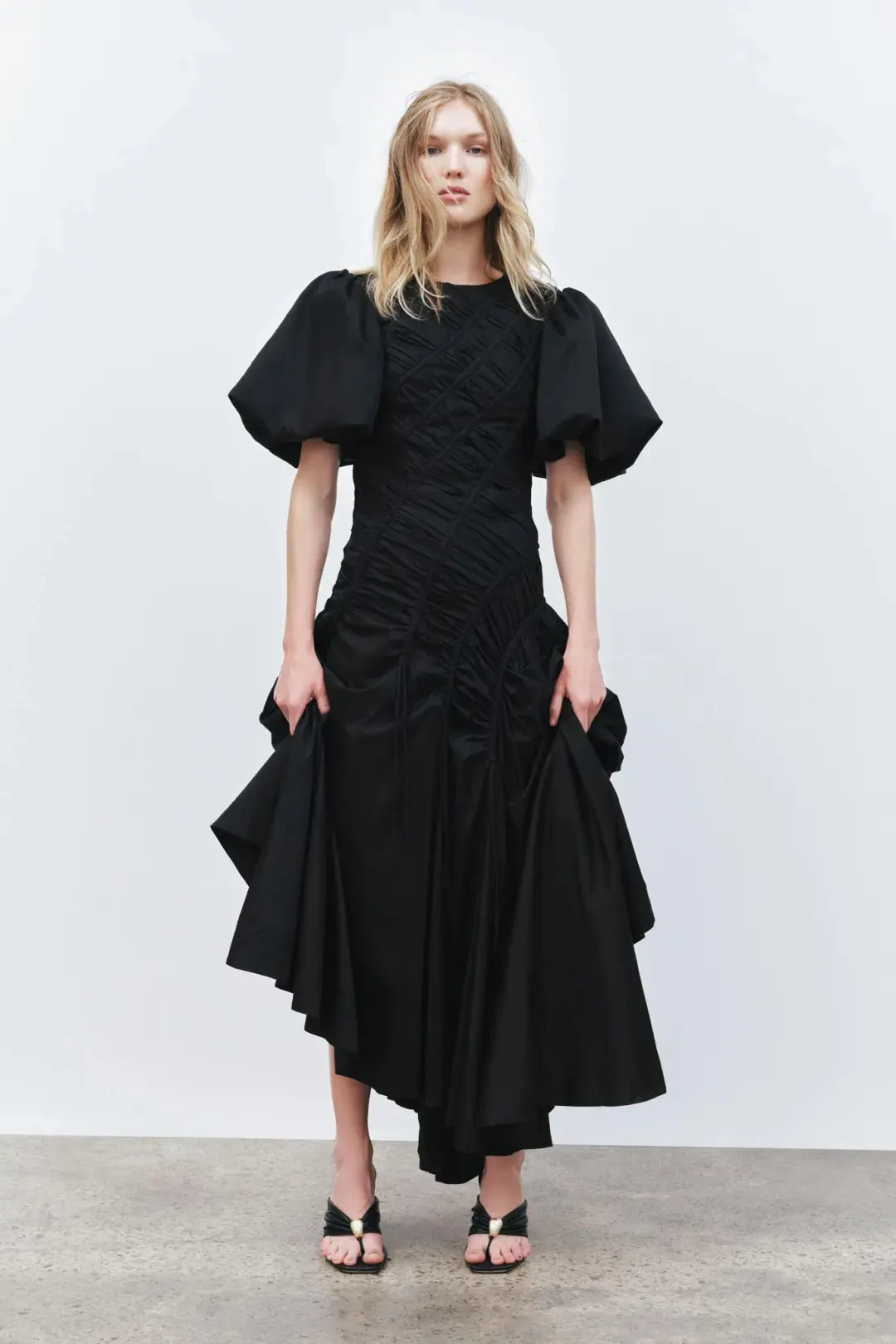 Aje Wisteria Midi Dress Black 12  for rent on The Volte - main image