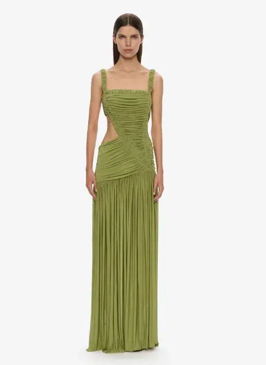 Christopher Esber Orion Separation Gown in Green Olive Size 6 - Image 1