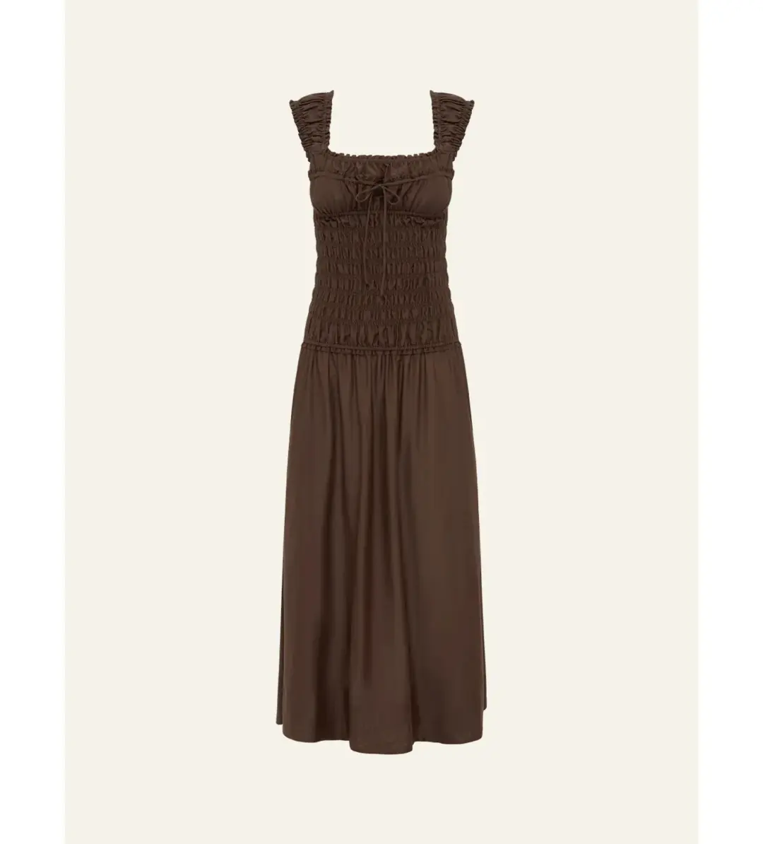 Peony Sonnet Pecan Midi Dress Brown Size M / AU 10 for rent on The Volte - main image