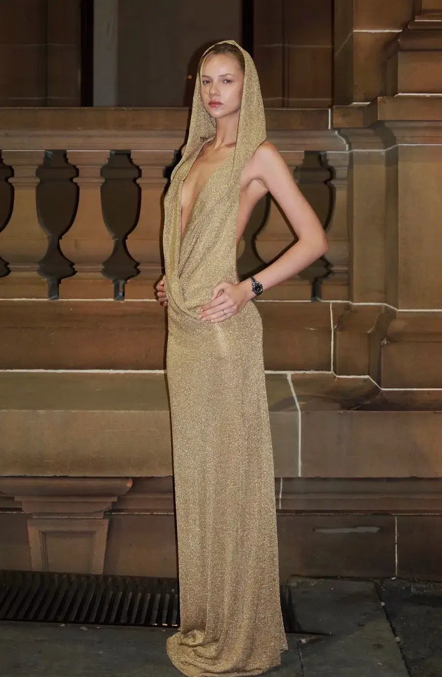 Common Hours Bees Knees Dress Gold Honey Metallic - Image 5