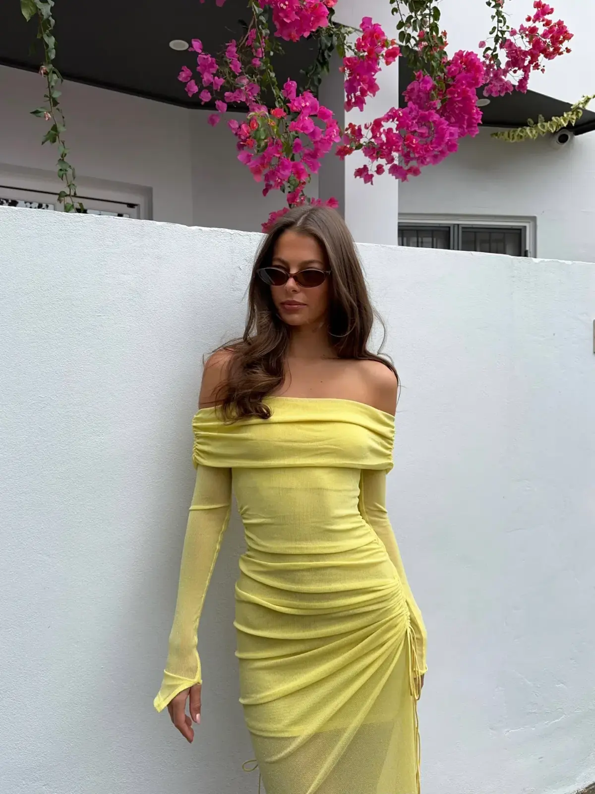 Benni Blaire Midi Dress Lemon Size 6 - Image 3