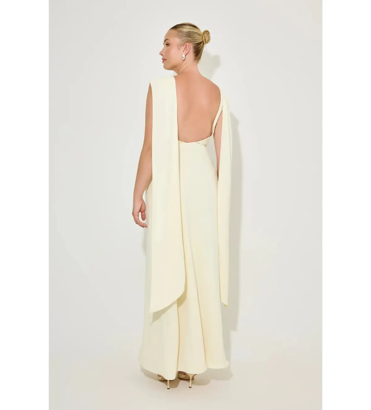 Odd Muse The Ultimate Muse Drape Back Maxi Dress Butter Cream Size 8 - Image 3