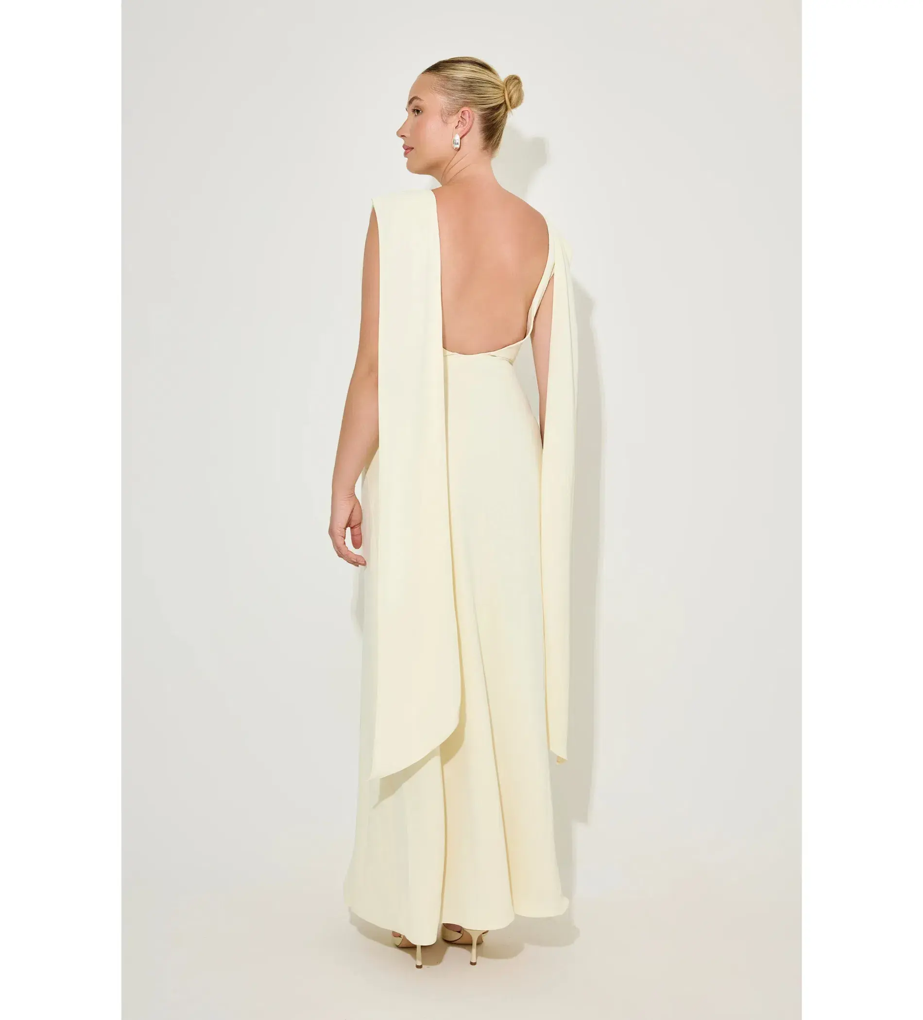 Odd Muse The Ultimate Muse Drape Back Maxi Dress Butter Cream Size 8 - Image 3