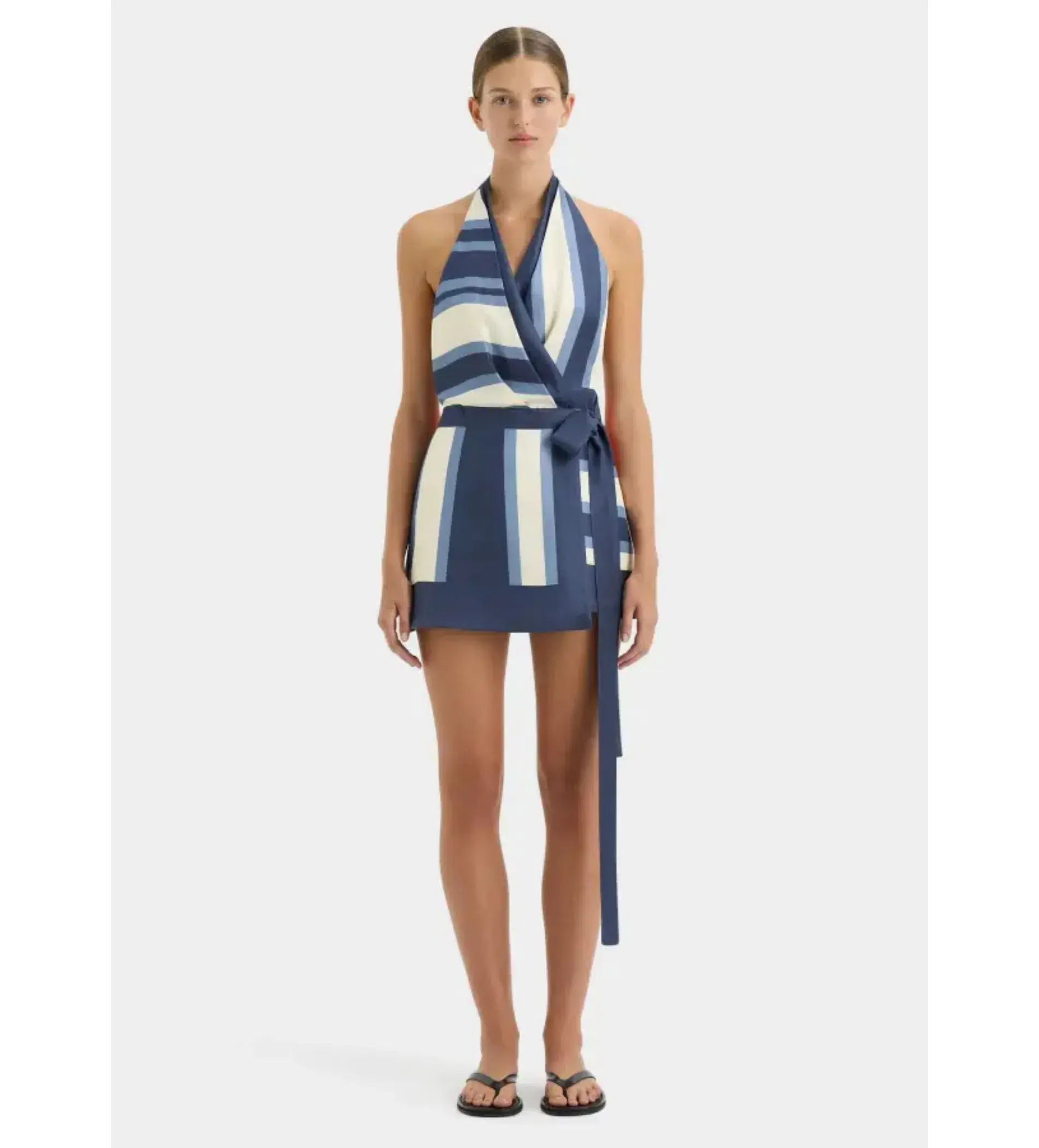 Sir The Label Dazed Wrap Halter Mini Dress Studio Print Size 1 / AU 8 - Image 1