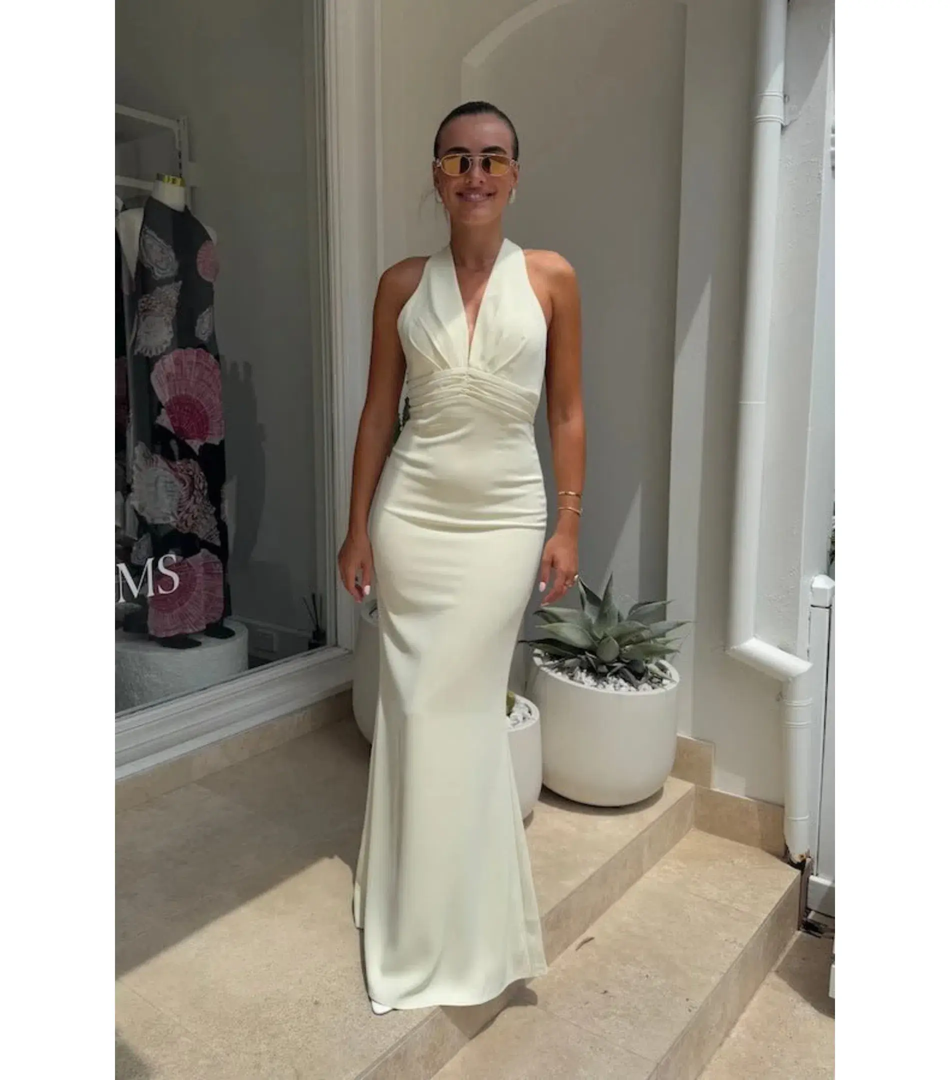 Odd Muse The Ultimate Muse Tie Neck Maxi Dress Butter Cream Size XS / AU 6  - Image 3