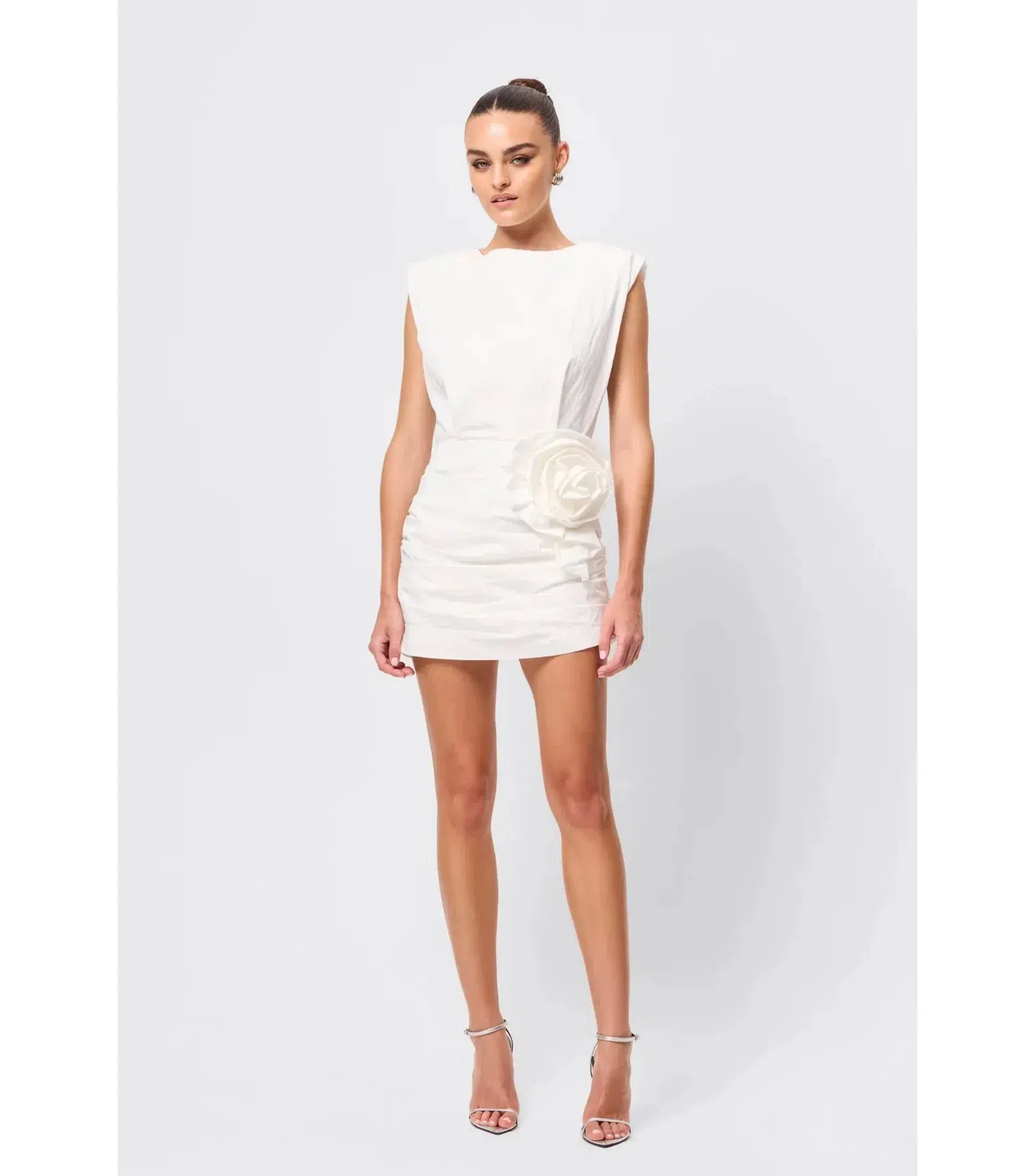 Mossman Wrapped In You Mini Dress White Size AU 8 - Image 1
