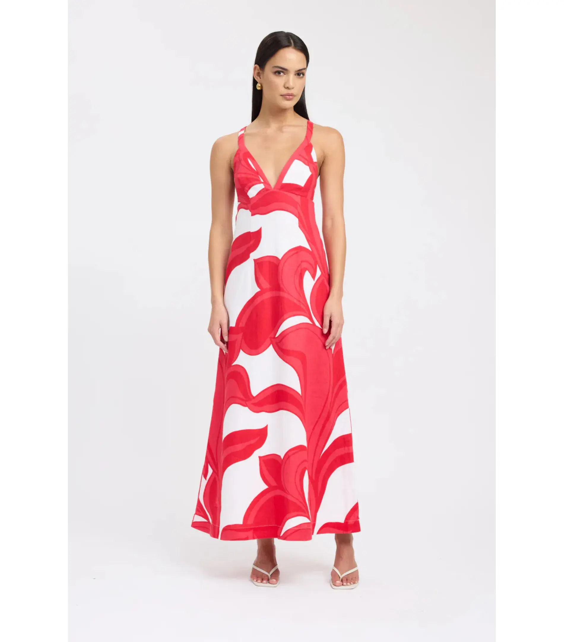 Kookai Zani Maxi Dress in Red/White Size AU 6 - Image 1