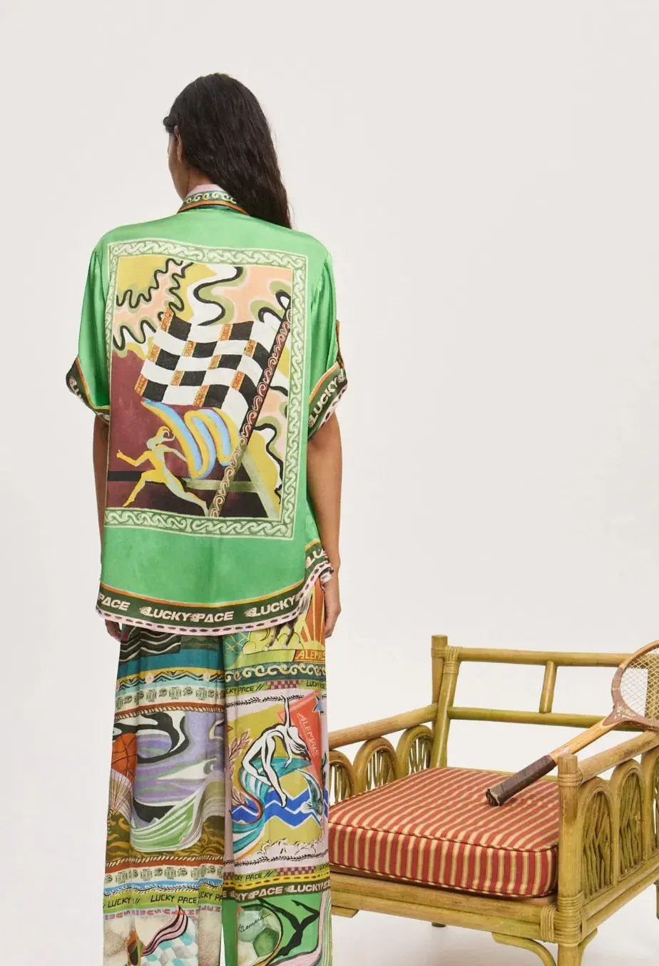 Alemais Lucky Pace Silk Shirt & Pant set size 12 - Image 2