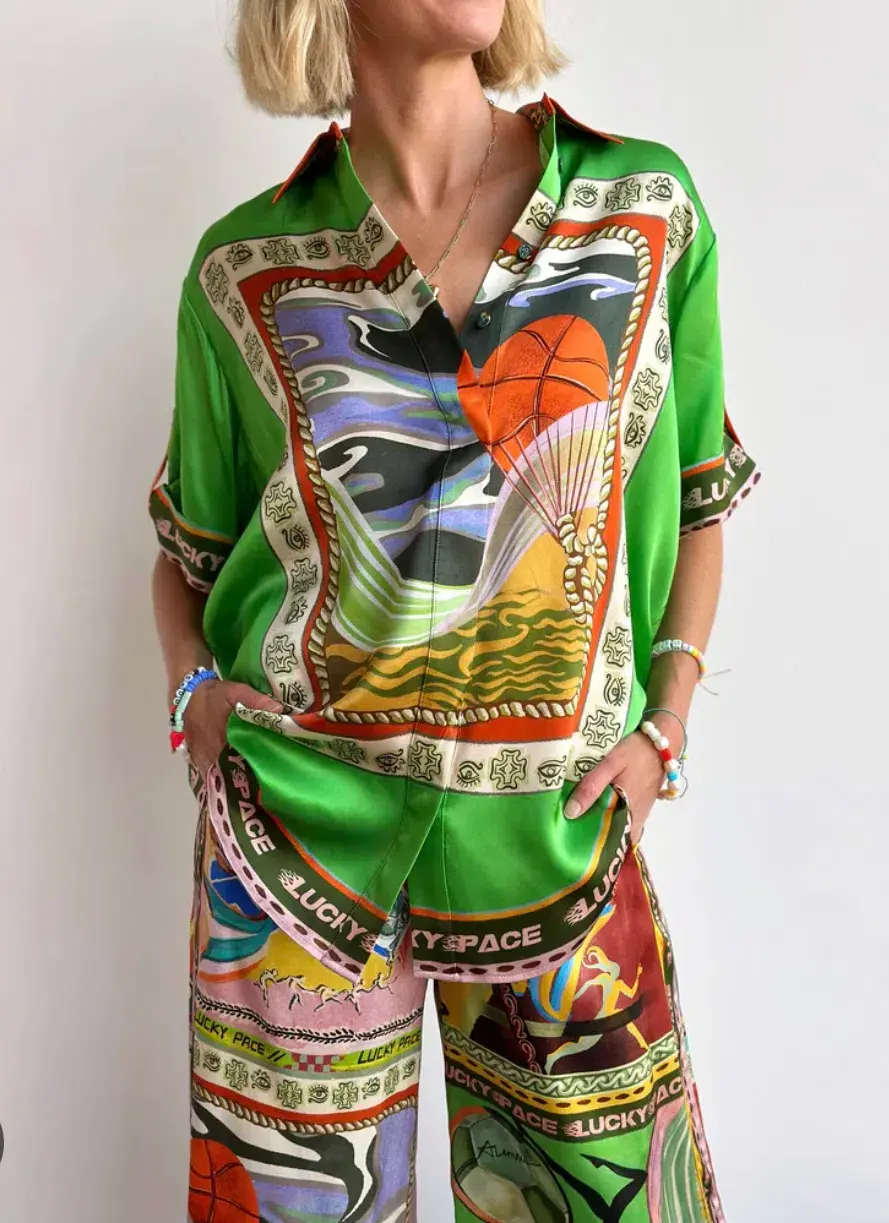 Alemais Lucky Pace Silk Shirt & Pant set size 12 - Image 5