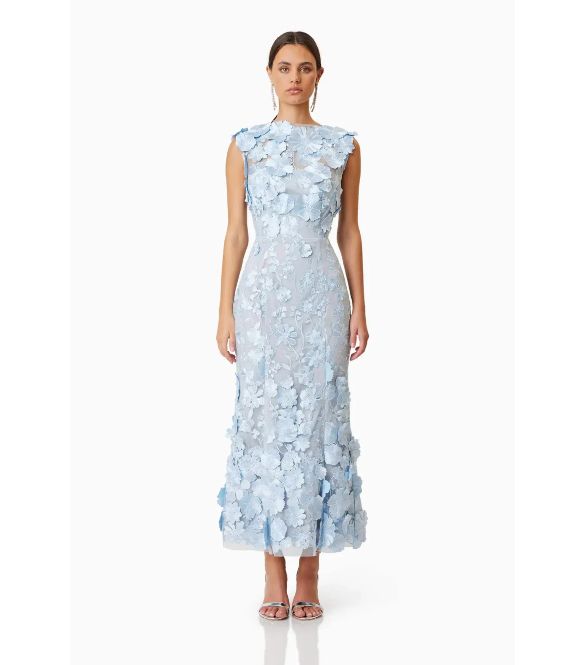 Elliatt Selene Cocktail Midi Dress Blue Size AU 4 - Image 1