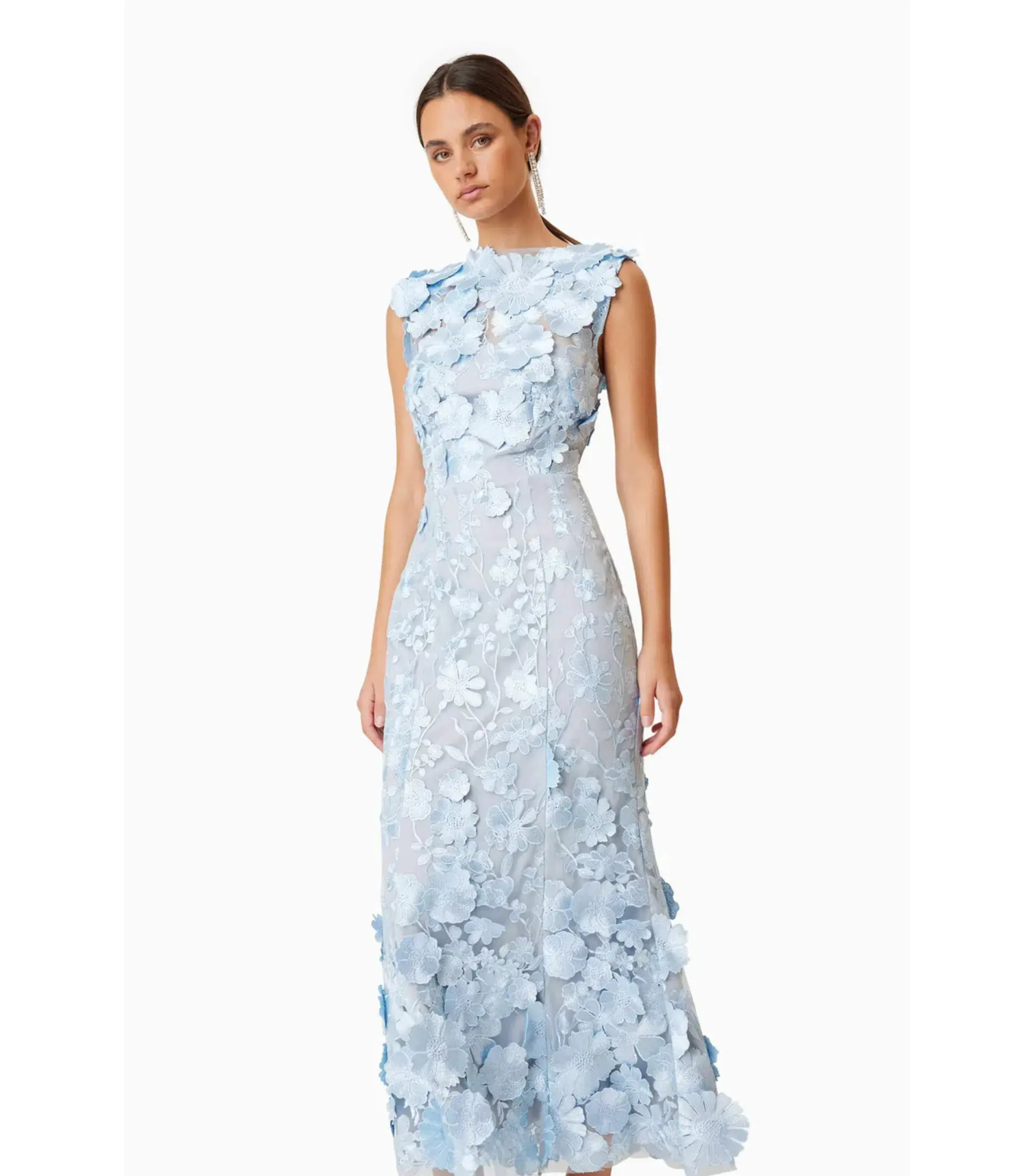 Elliatt Selene Cocktail Midi Dress Blue Size AU 4 - Image 3