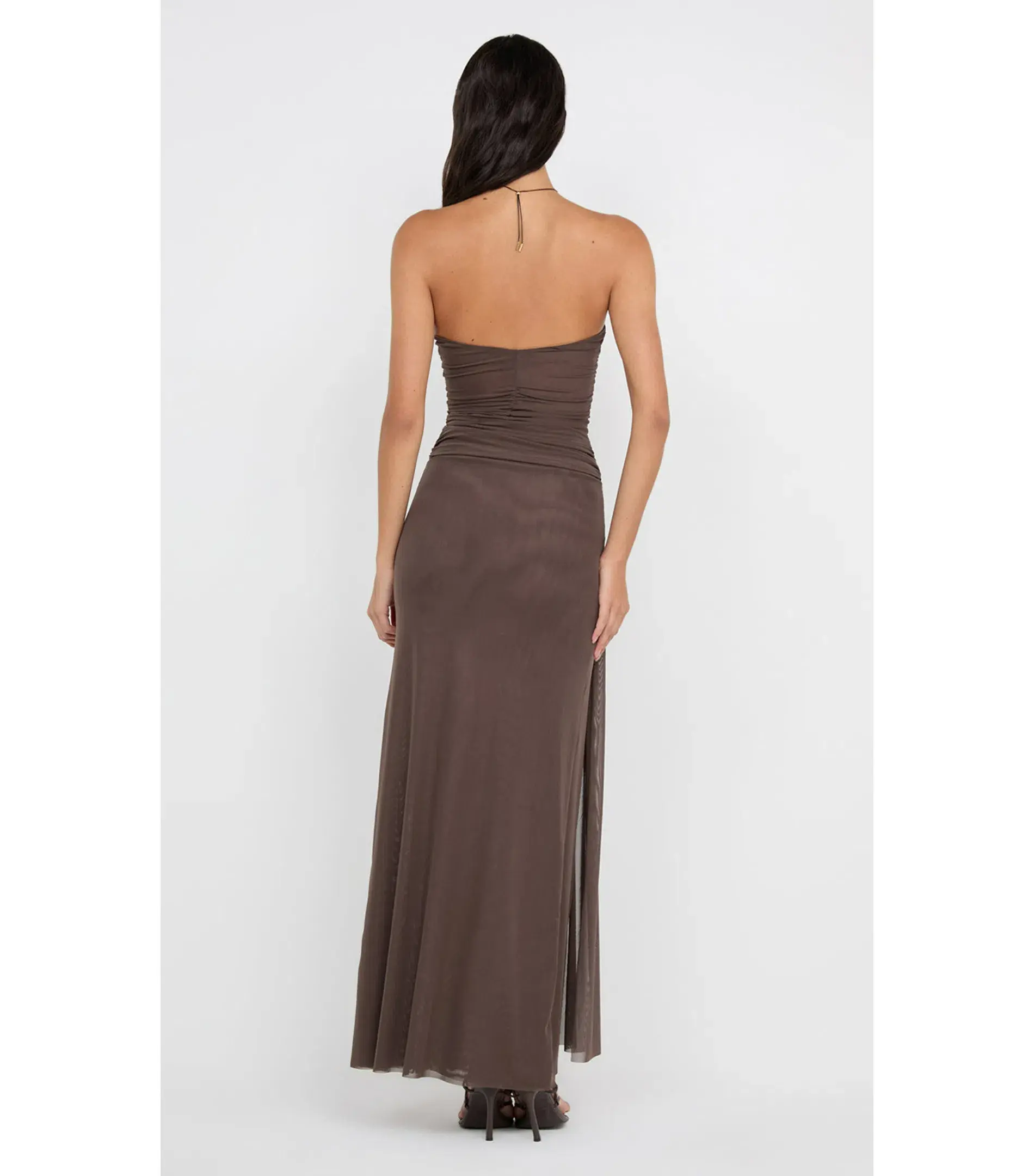 Bec & Bridge Ida Strapless Maxi Gown in Chocolate Brown Size AU 8 - Image 3