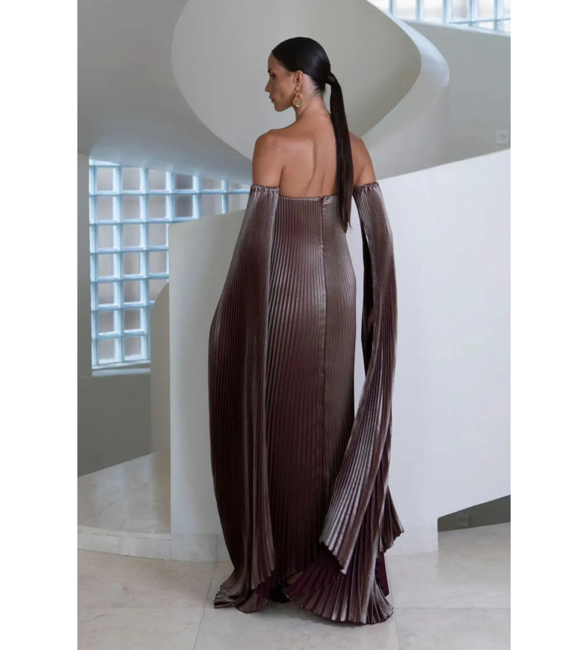 L'idee Black Tie Maxi Gown Amaro Shine Size AU 8 - Image 3