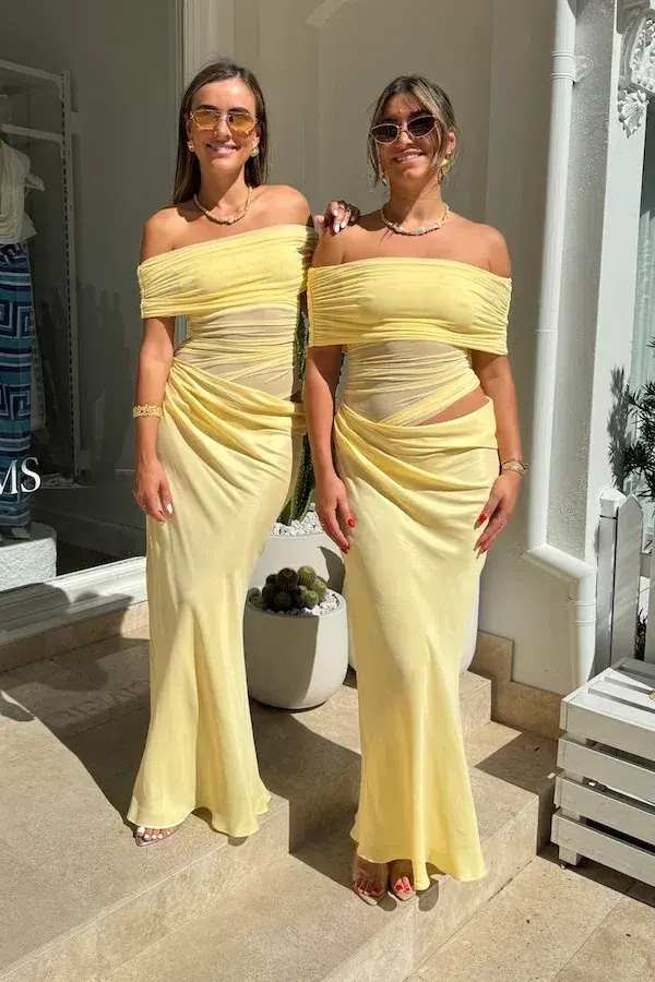 Benni Nico Off Shoulder Maxi Dress - Butter - Image 2