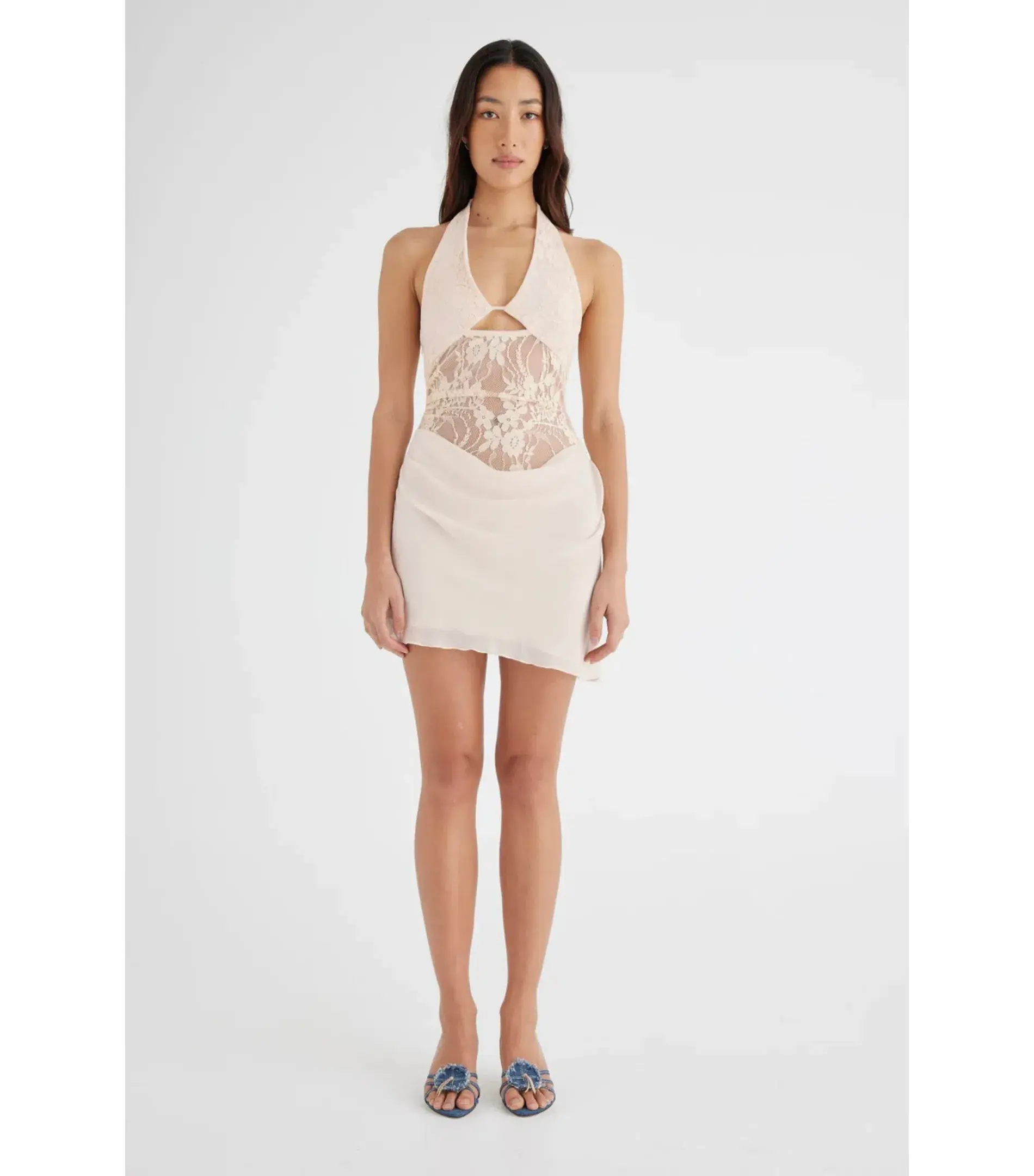  Benni Rocky Mini Dress in Seashell Ivory Size AU 8 - Image 1