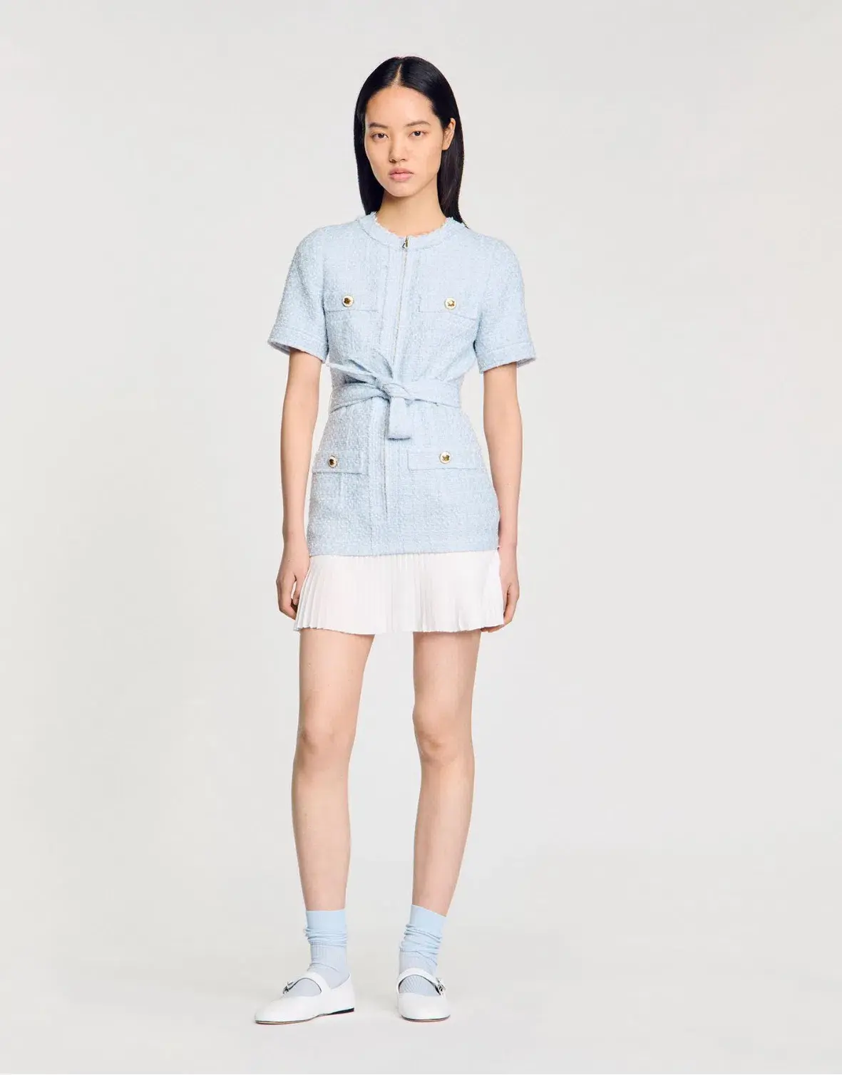 Sandra Joie Mini Dress Sky Blue Size 38 / AU 10 - Image 1