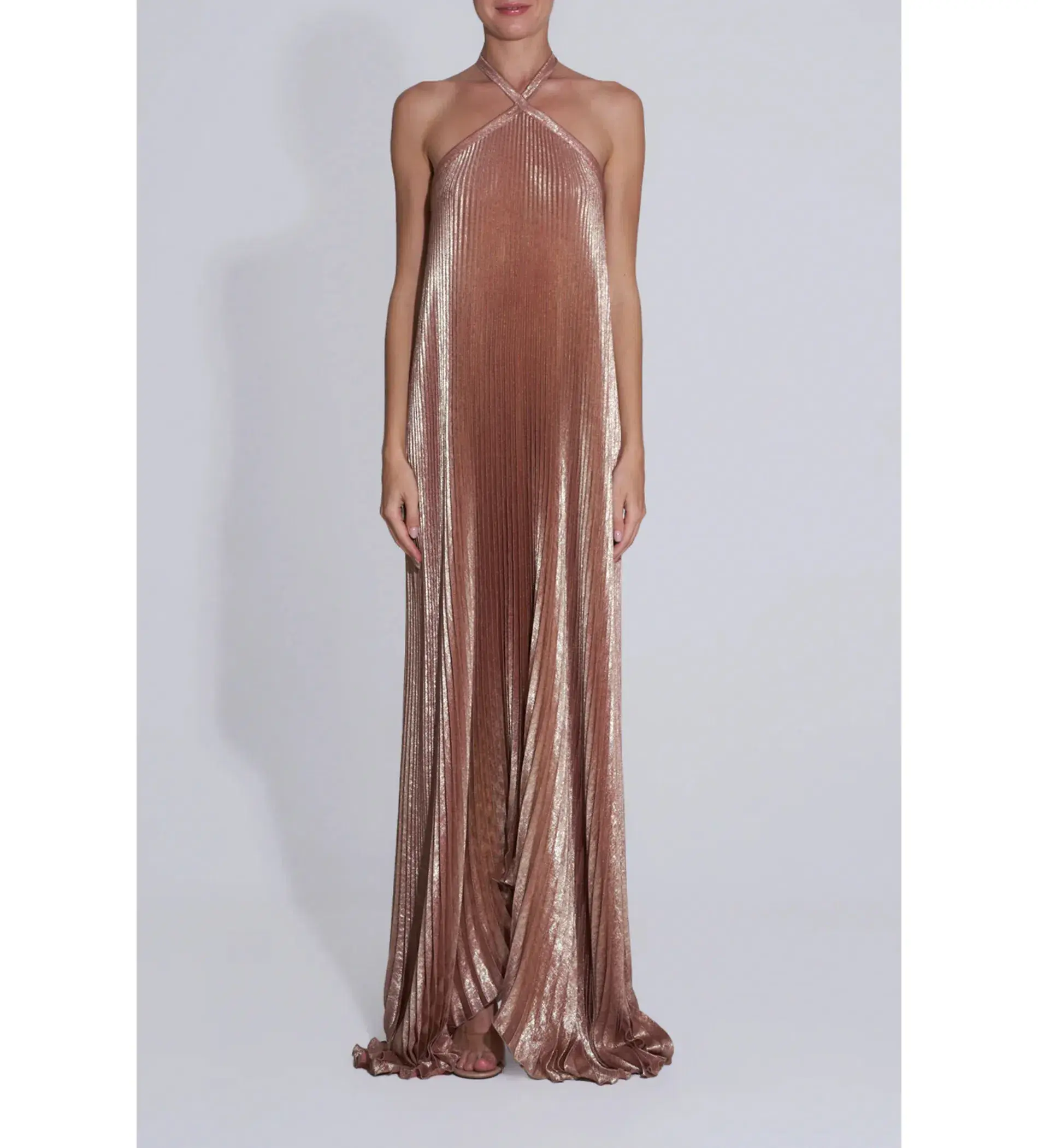 L'idée  Deesse Gown Maxi Dress in Rose Quartz Shimmer Size AU 6 - Image 1
